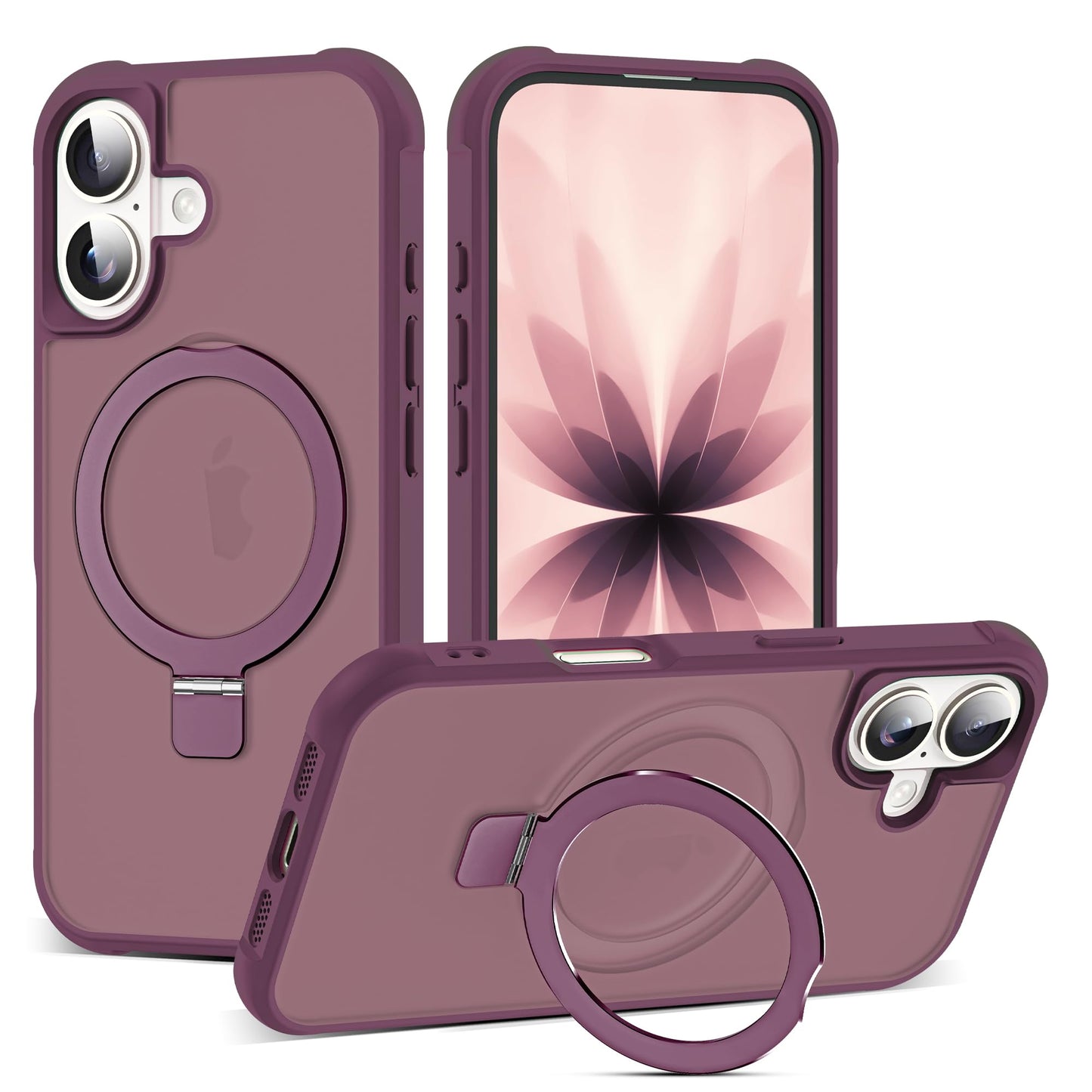 Translucent Magnetic Ring Stand Phone Case with Grip