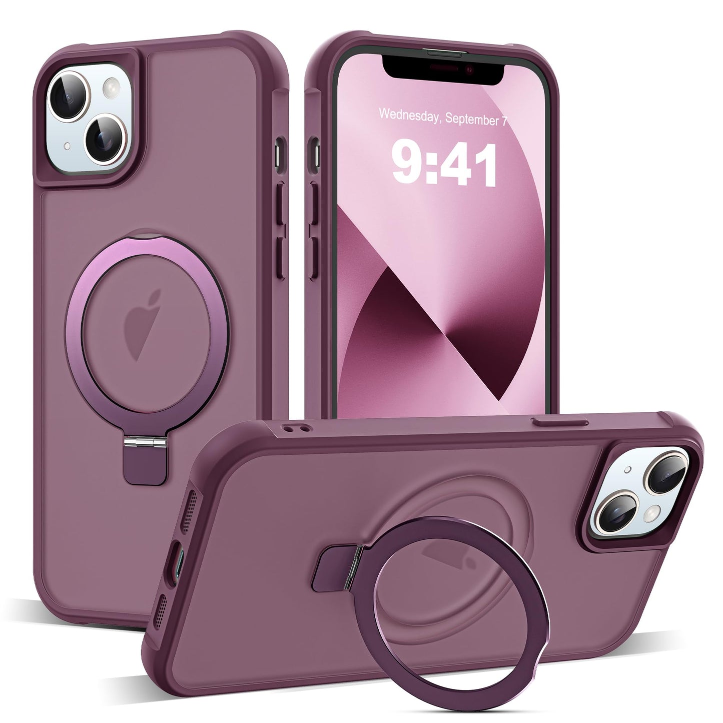 Translucent Magnetic Ring Stand Phone Case with Grip