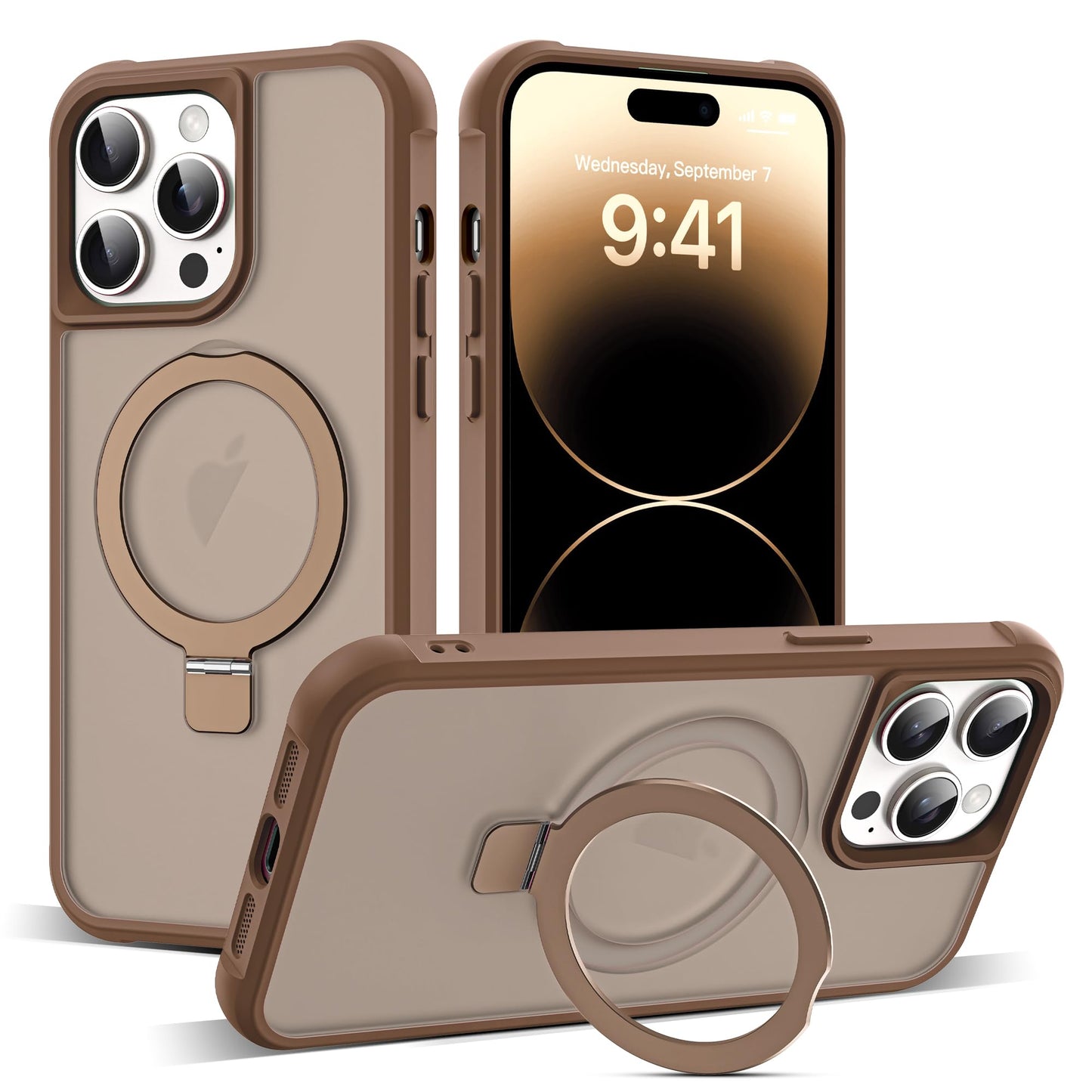 Translucent Magnetic Ring Stand Phone Case with Grip