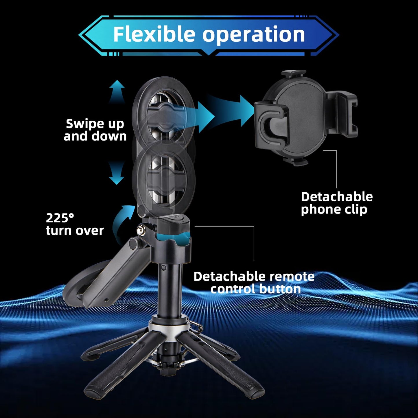 Portable MagSafe Tripod Selfie Stick with Remote