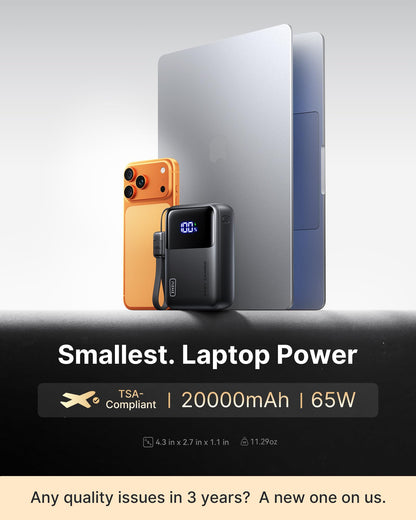 20,000mAh 65W Fast Charging Laptop Power Bank