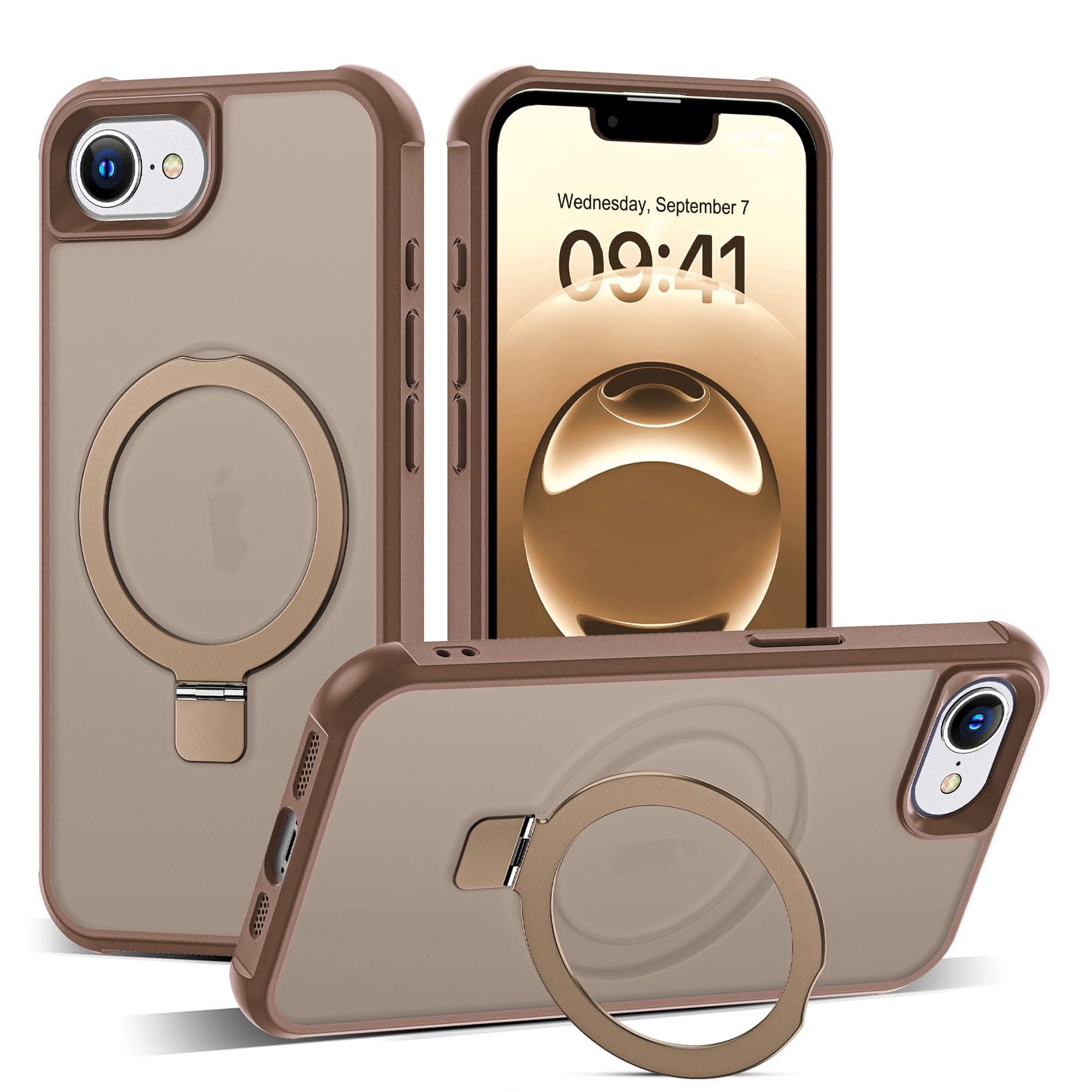 Translucent Magnetic Ring Stand Phone Case with Grip