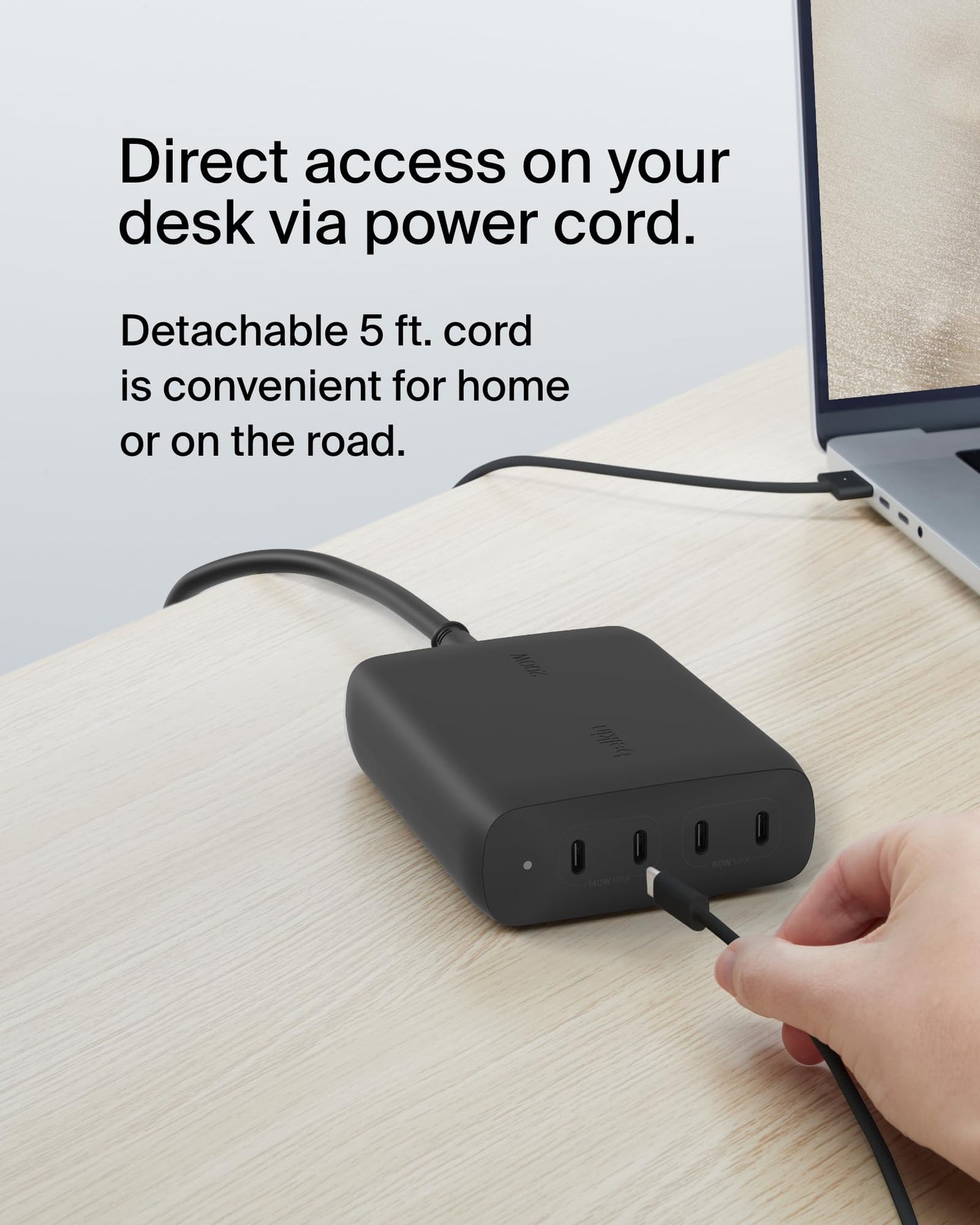 200W 4-Port USB-C GaN Fast Charging Station