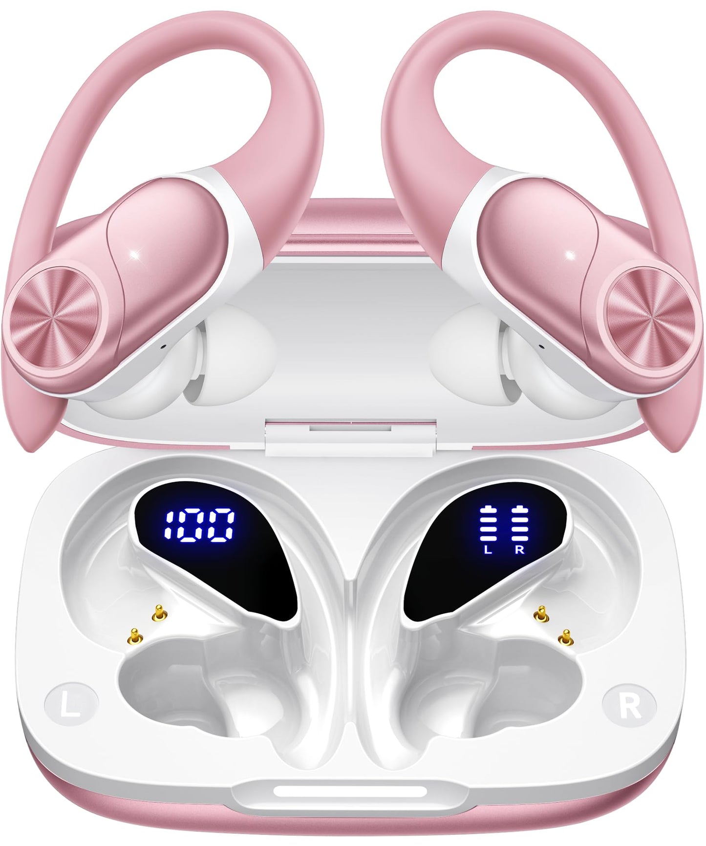 Wireless Earbuds with 80-Hour Playtime and Ear Hooks