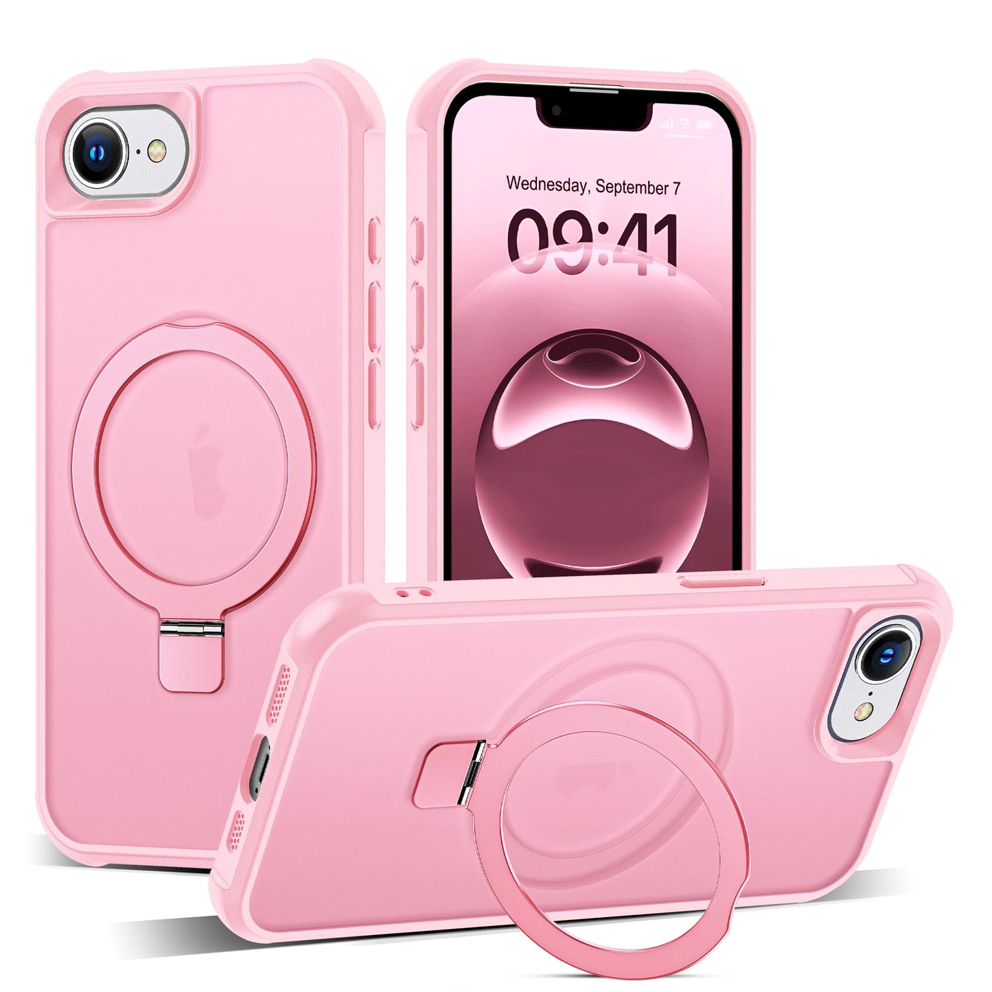 Translucent Magnetic Ring Stand Phone Case with Grip