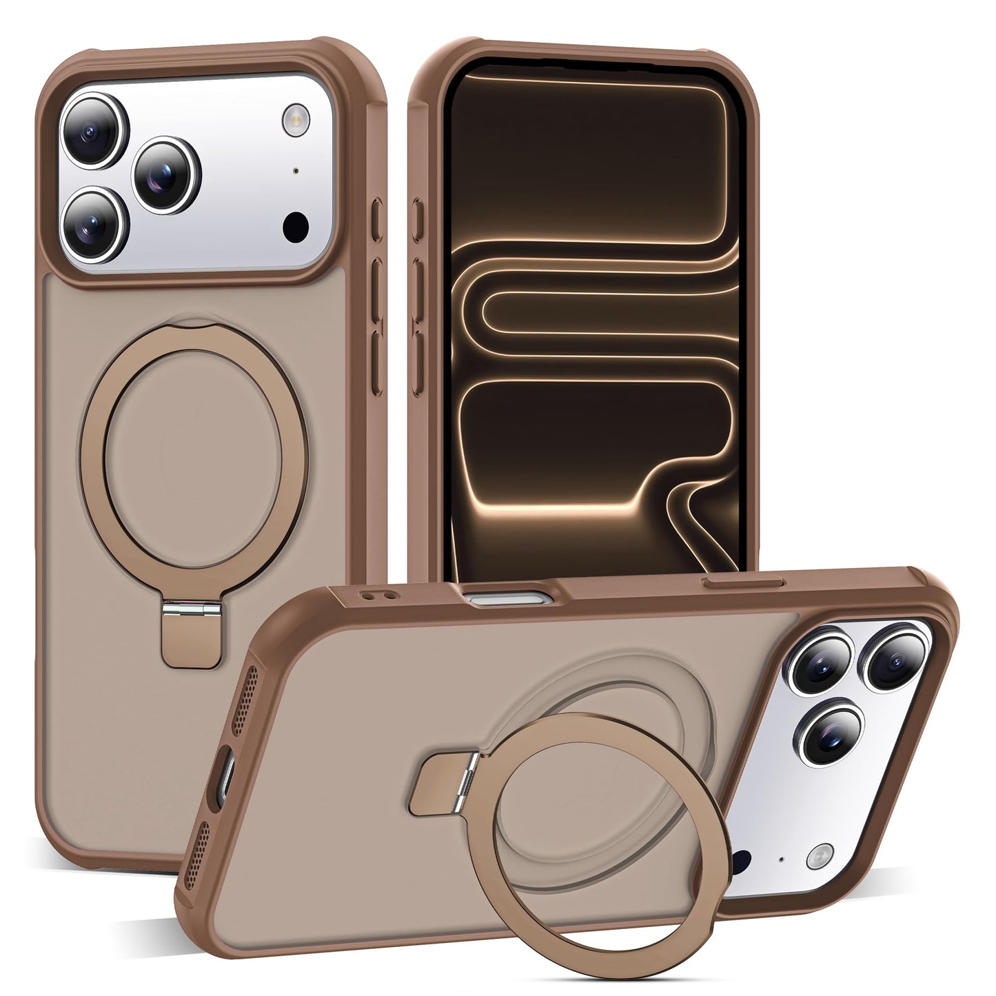 Translucent Magnetic Ring Stand Phone Case with Grip