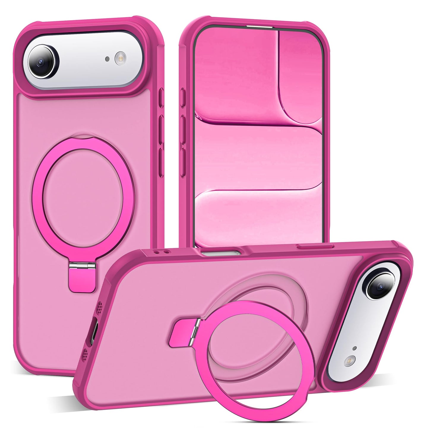 Translucent Magnetic Ring Stand Phone Case with Grip
