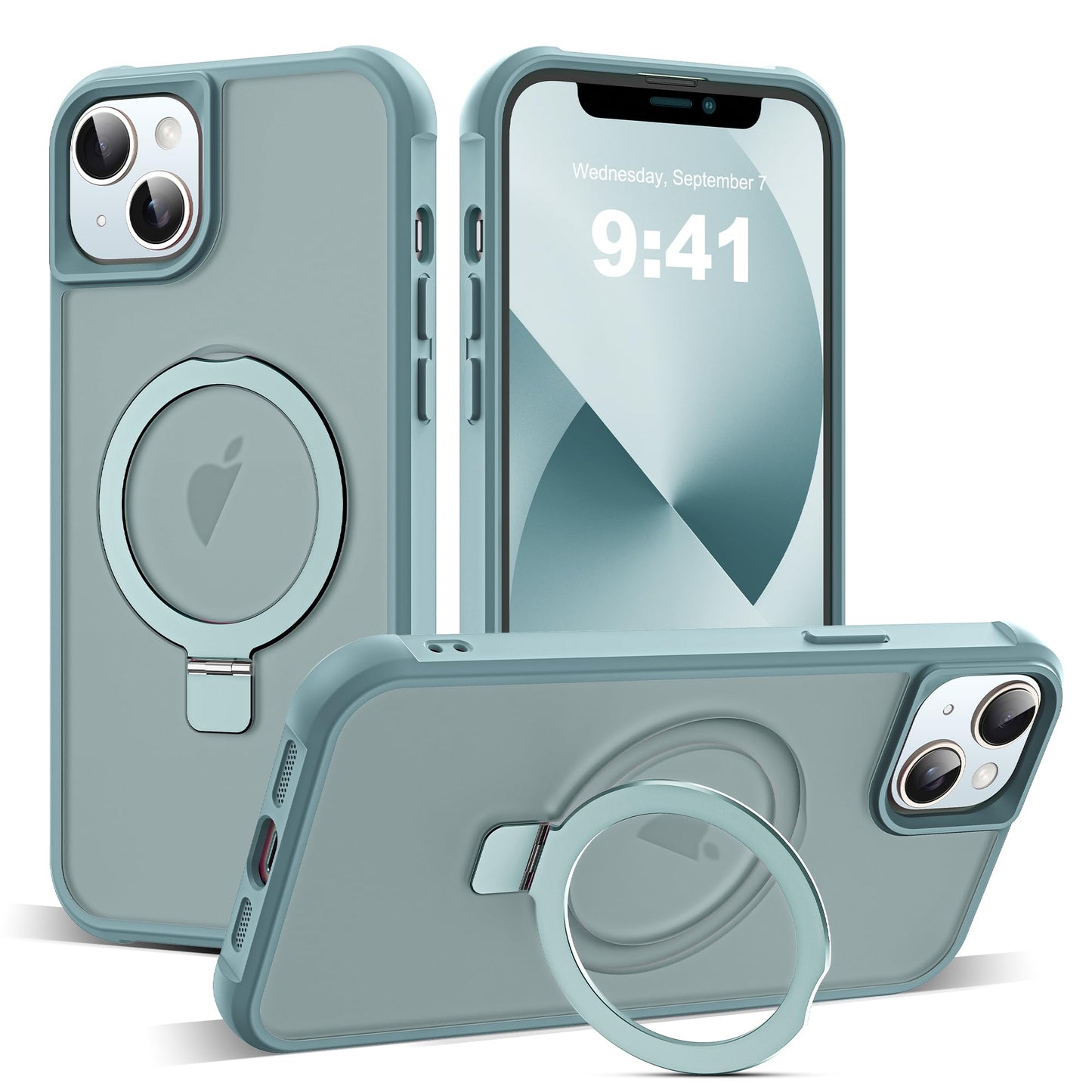 Translucent Magnetic Ring Stand Phone Case with Grip