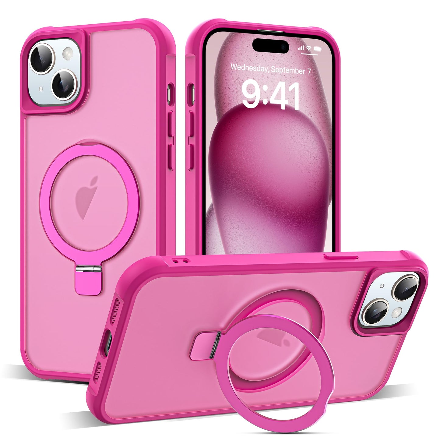 Translucent Magnetic Ring Stand Phone Case with Grip