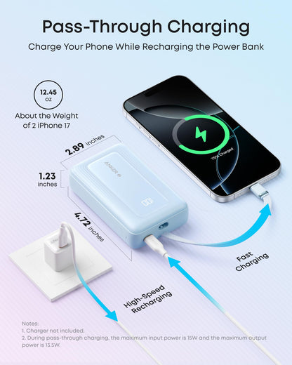 20,000mAh Fast Charging Power Bank with Built-In USB-C Cable