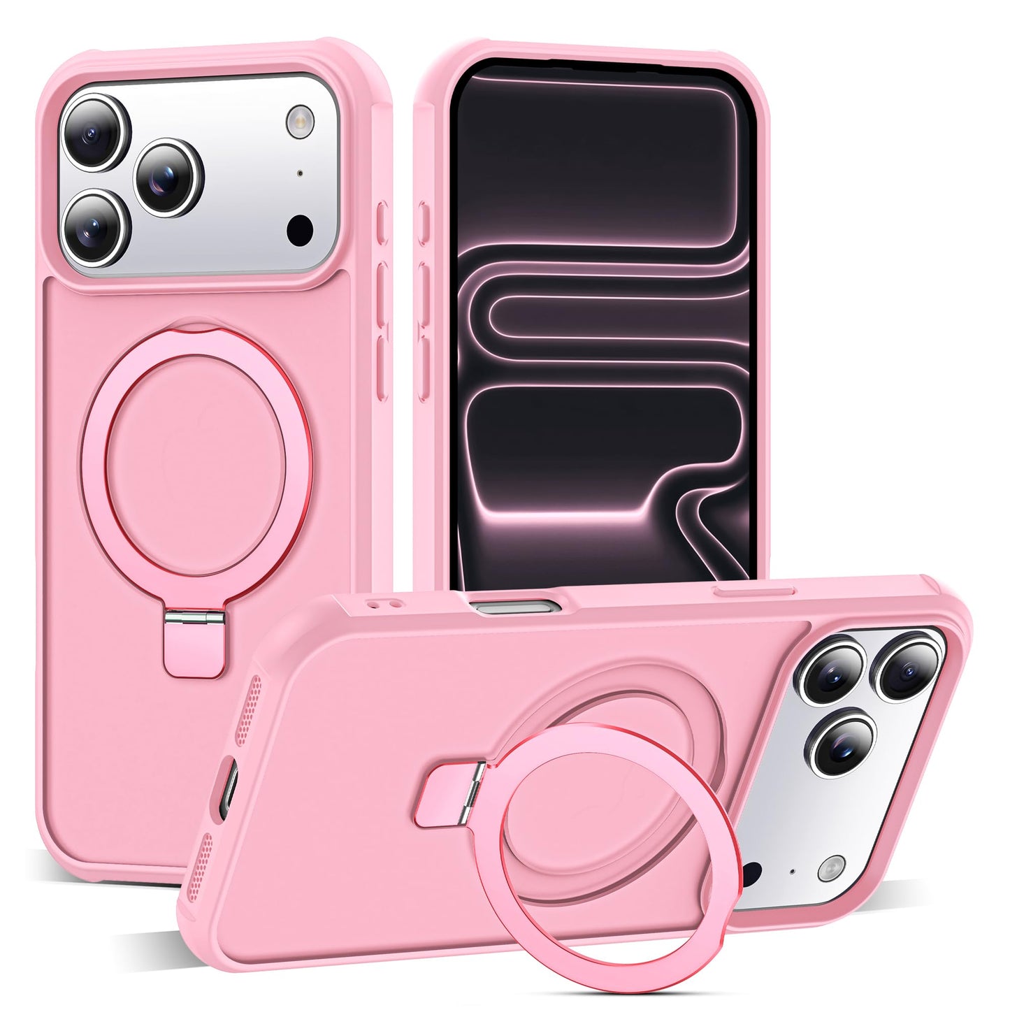 Translucent Magnetic Ring Stand Phone Case with Grip