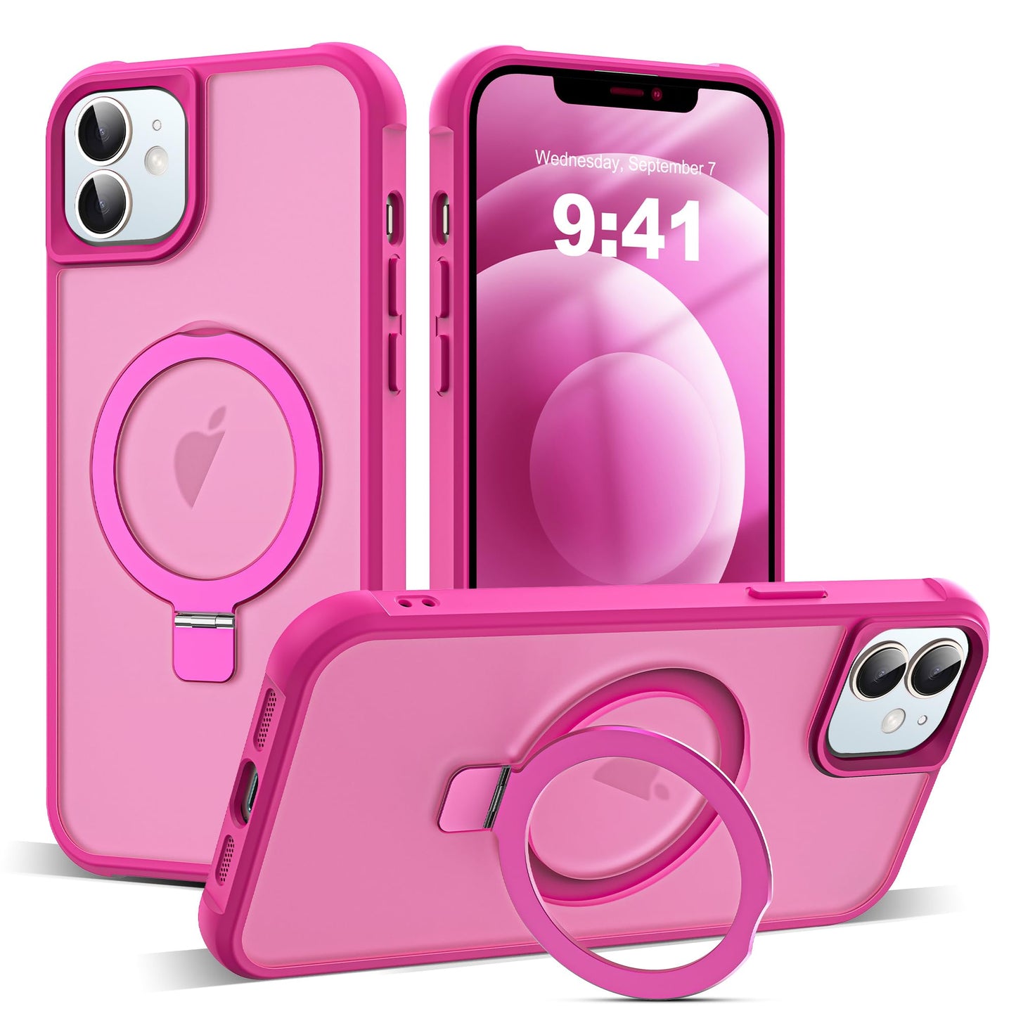 Translucent Magnetic Ring Stand Phone Case with Grip