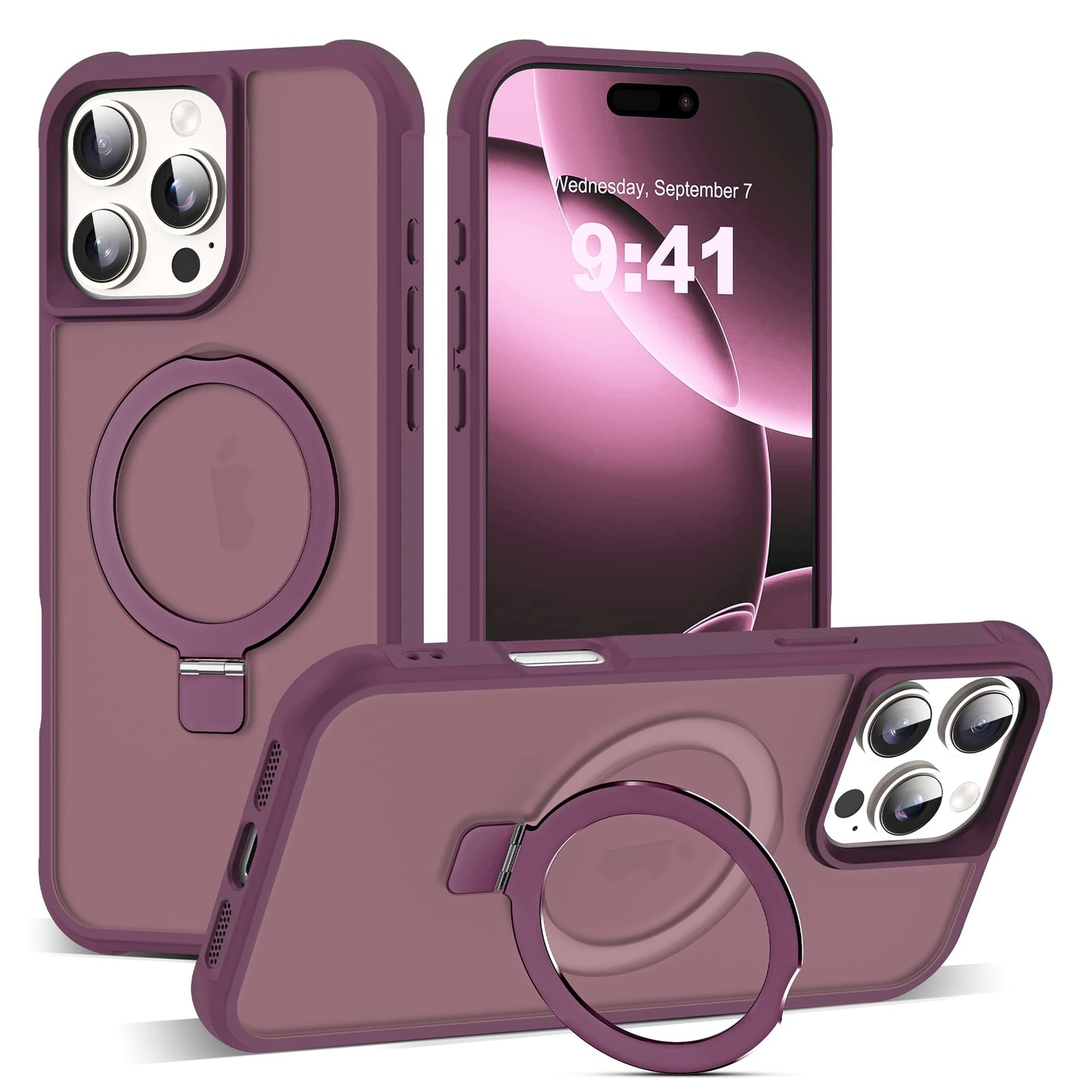 Translucent Magnetic Ring Stand Phone Case with Grip