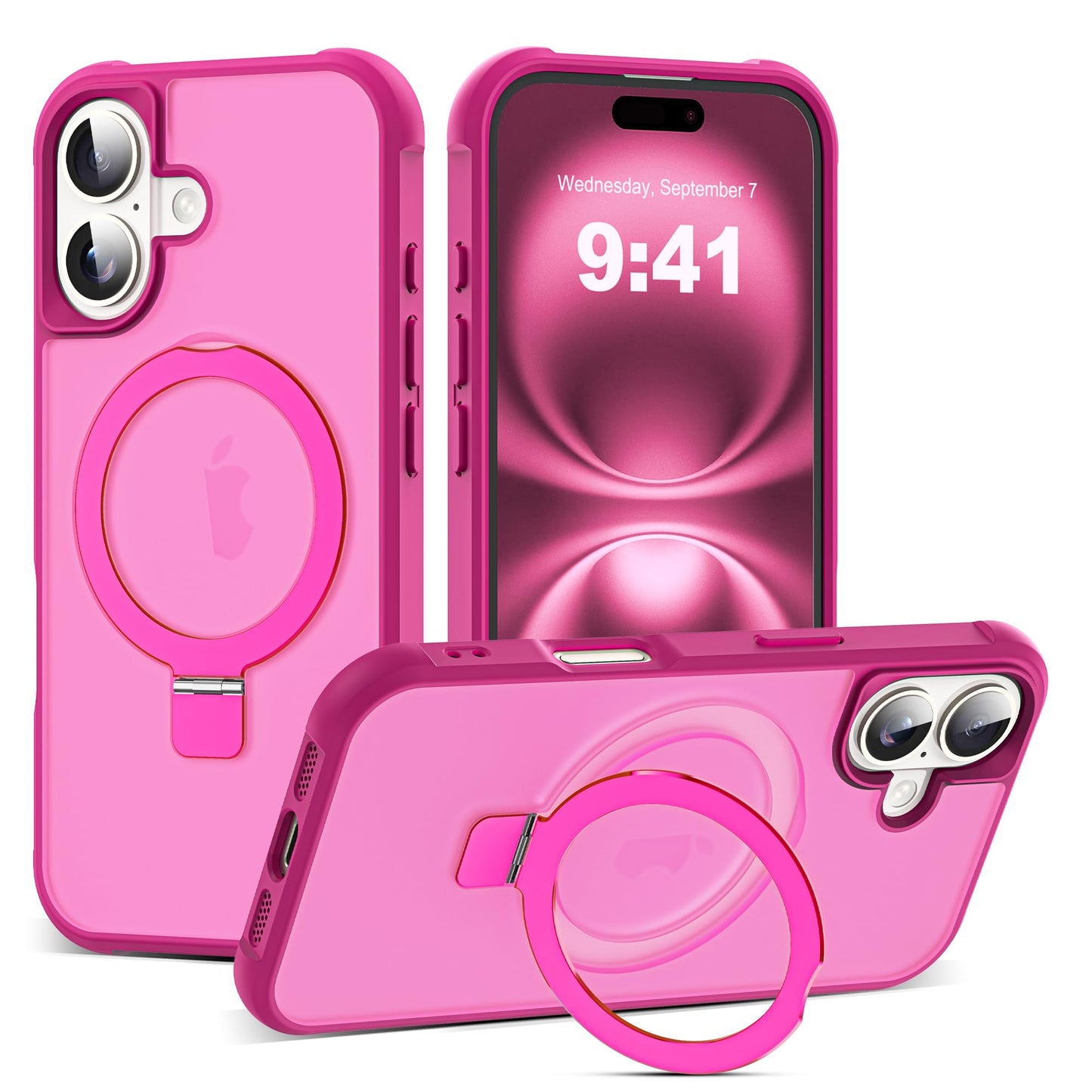 Translucent Magnetic Ring Stand Phone Case with Grip
