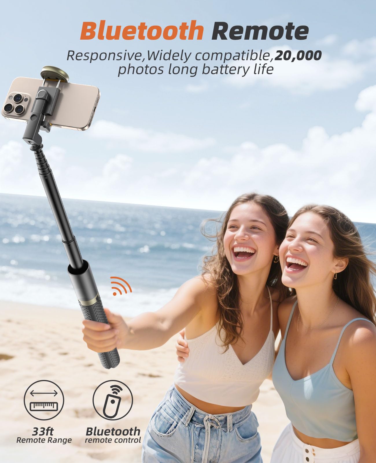 Portable Phone Tripod Selfie Stick with Remote