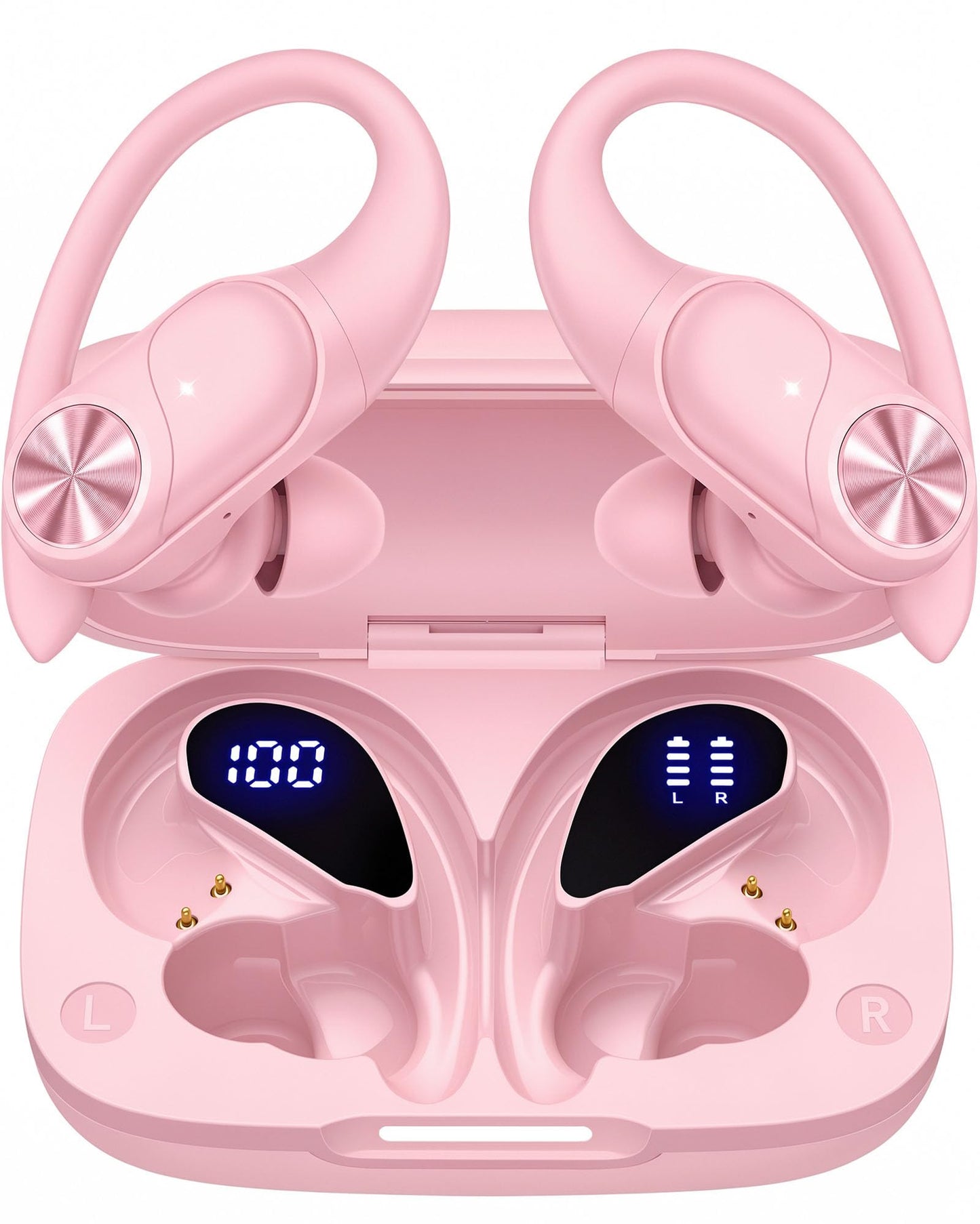 Wireless Earbuds with 80-Hour Playtime and Ear Hooks