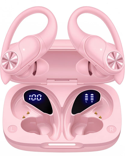 Wireless Earbuds with 80-Hour Playtime and Ear Hooks