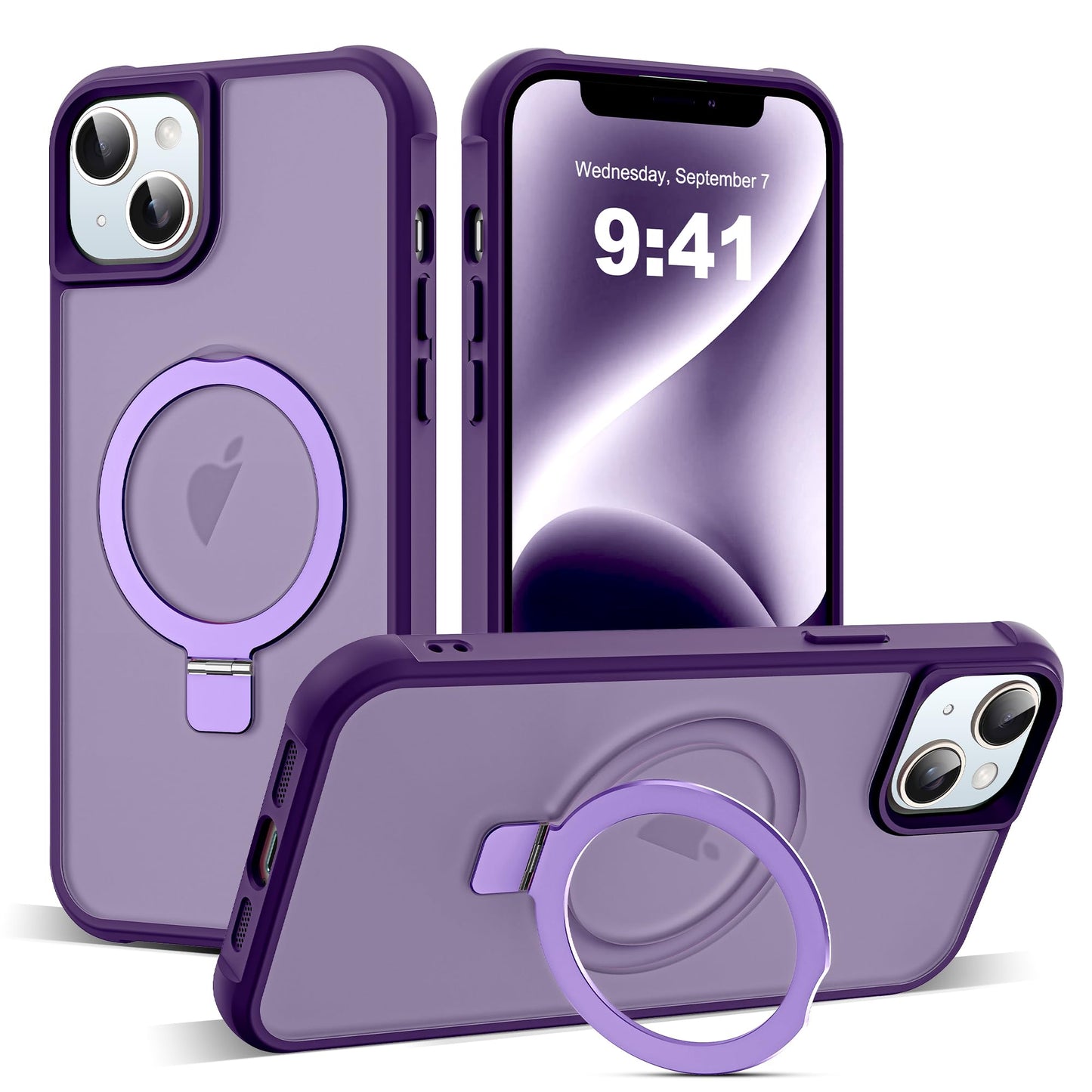 Translucent Magnetic Ring Stand Phone Case with Grip