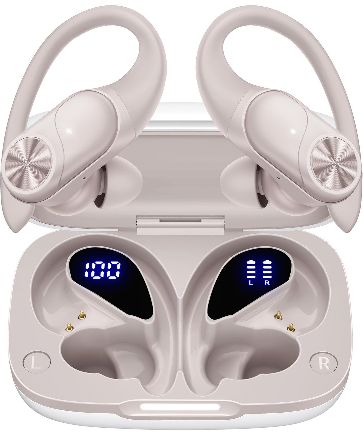 Wireless Earbuds with 80-Hour Playtime and Ear Hooks
