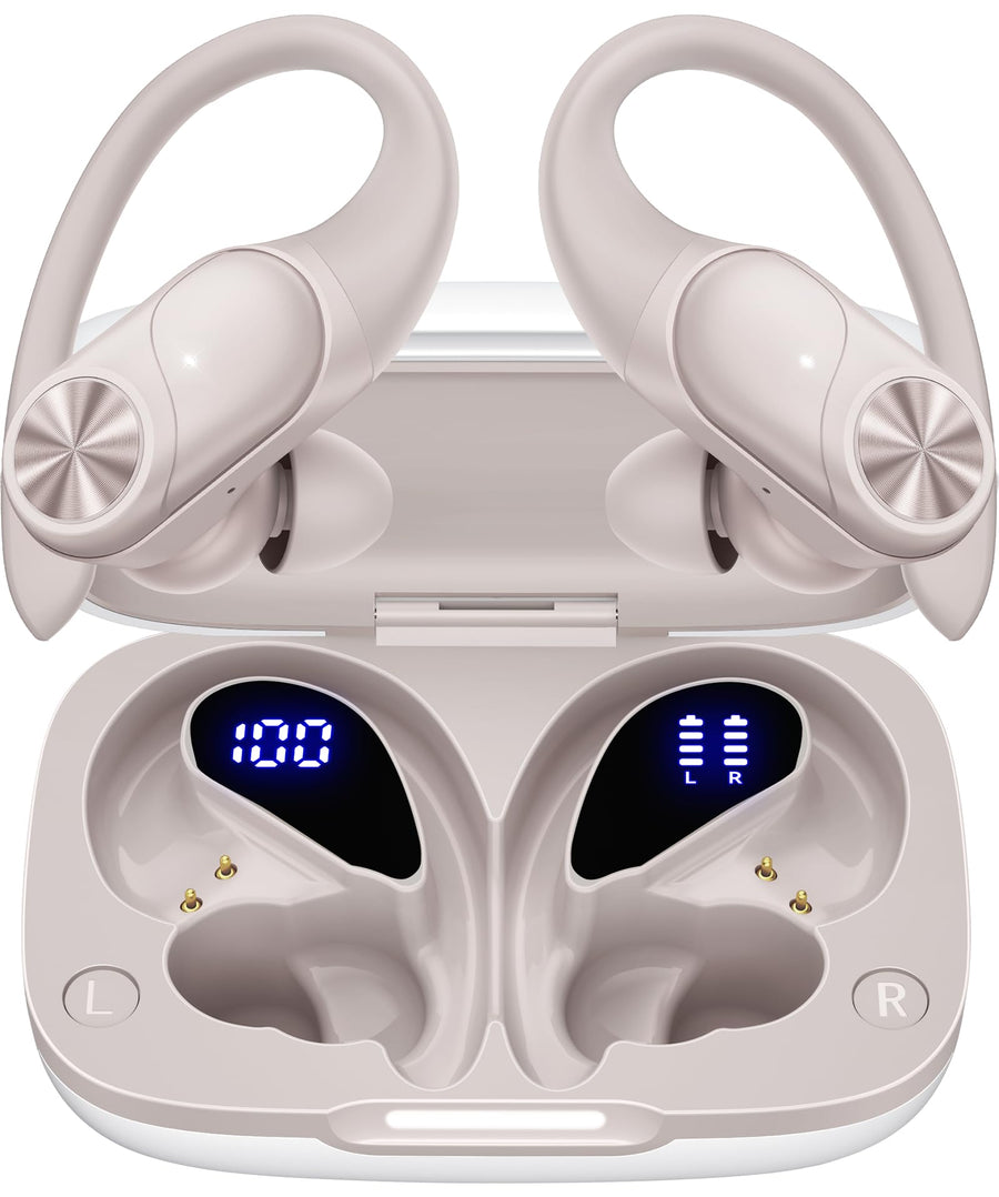 Wireless Earbuds with 80-Hour Playtime and Ear Hooks