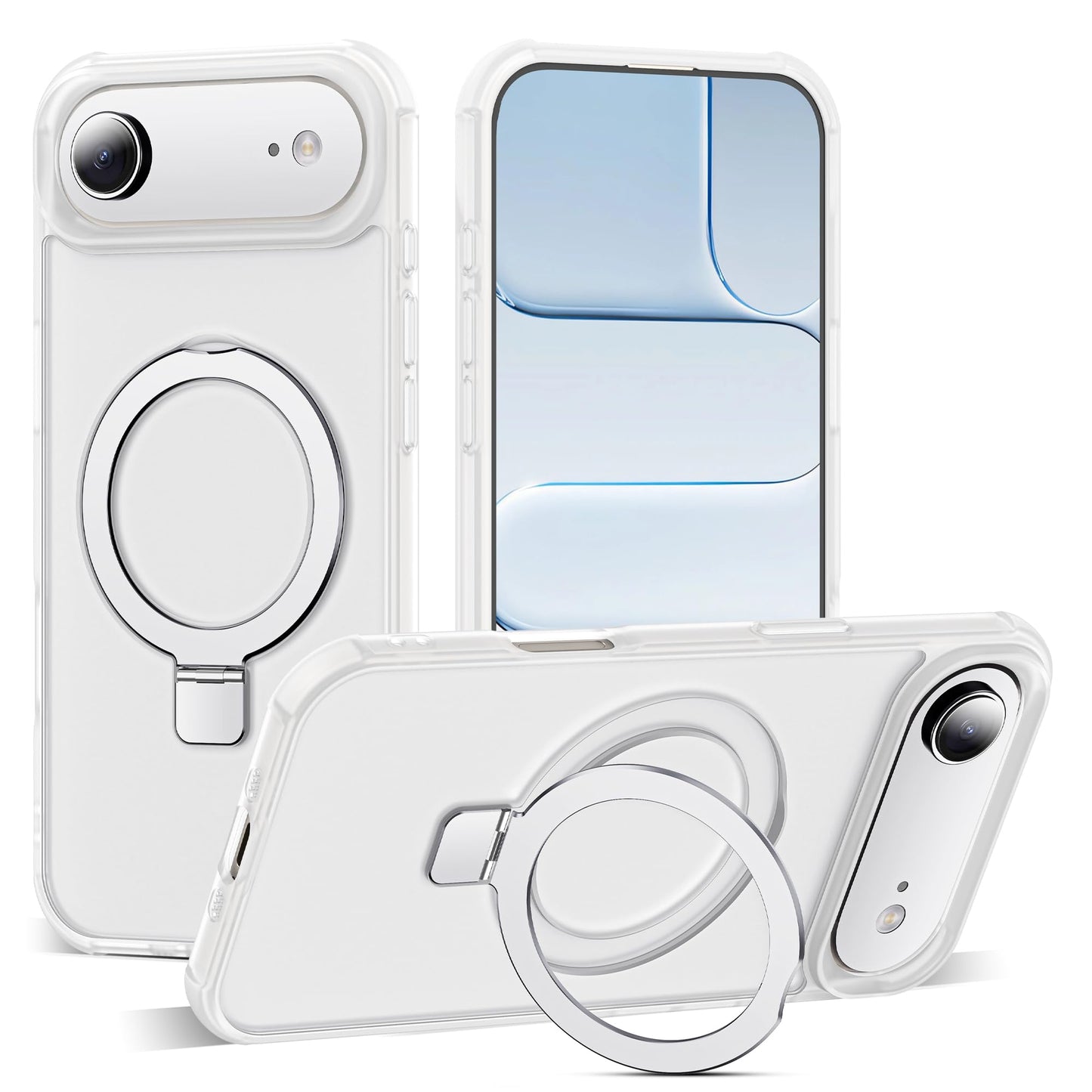 Translucent Magnetic Ring Stand Phone Case with Grip
