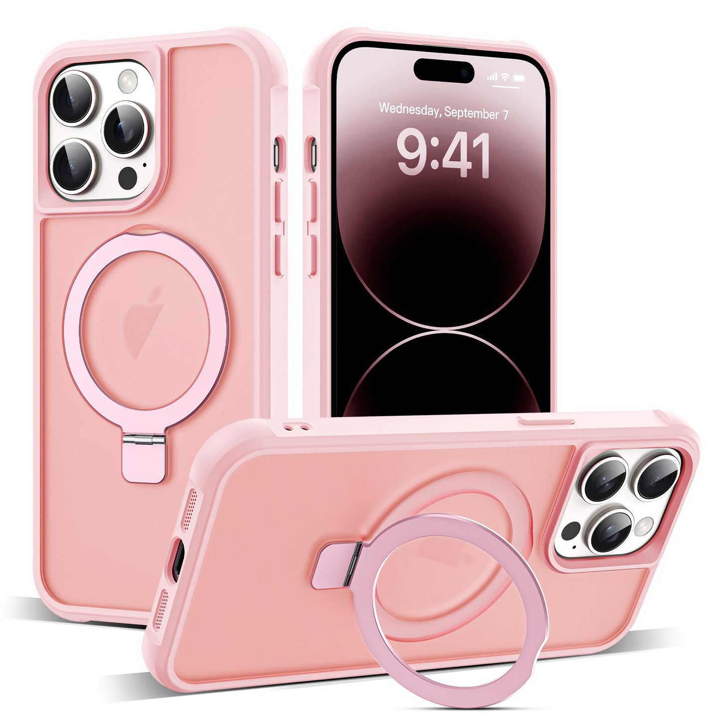 Translucent Magnetic Ring Stand Phone Case with Grip