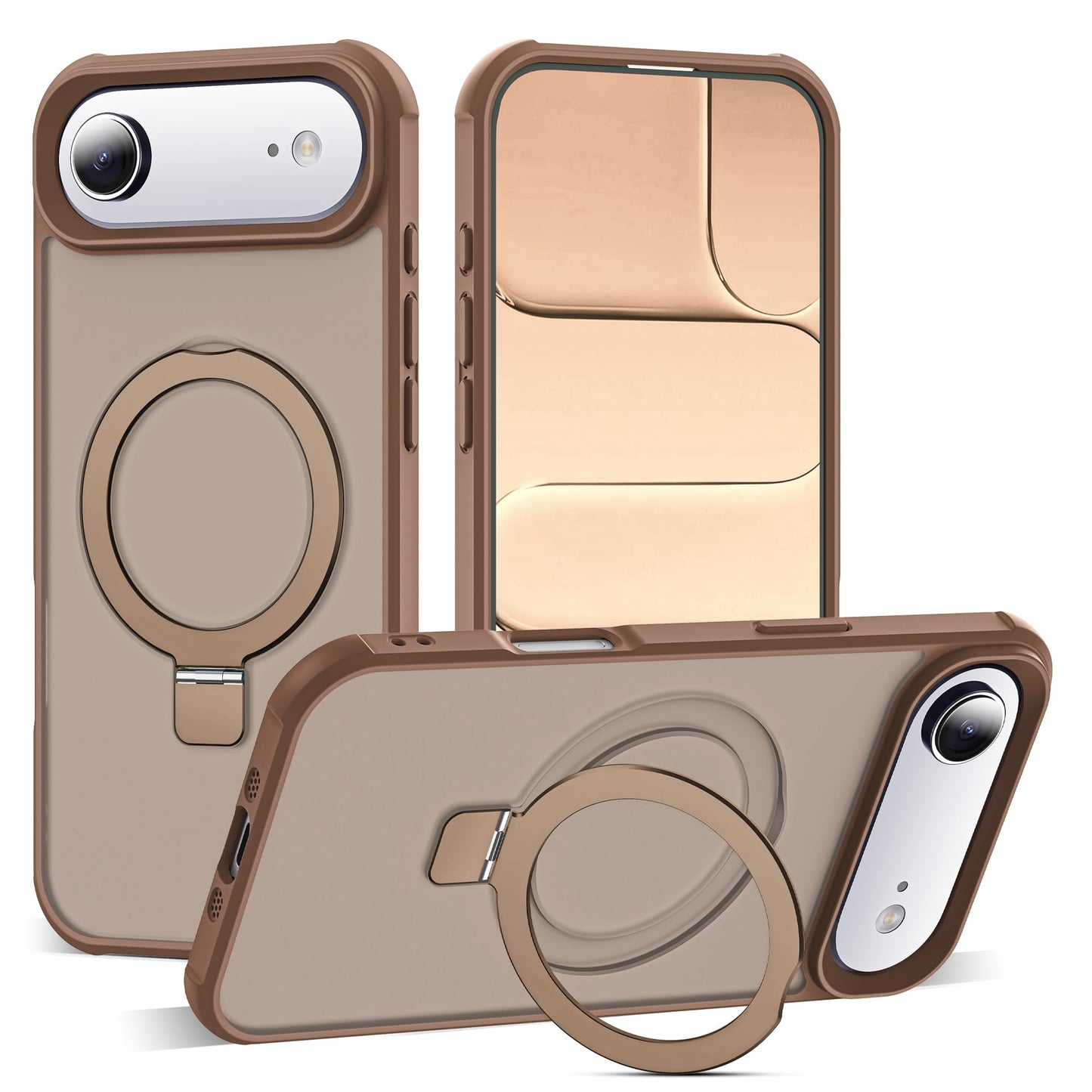 Translucent Magnetic Ring Stand Phone Case with Grip