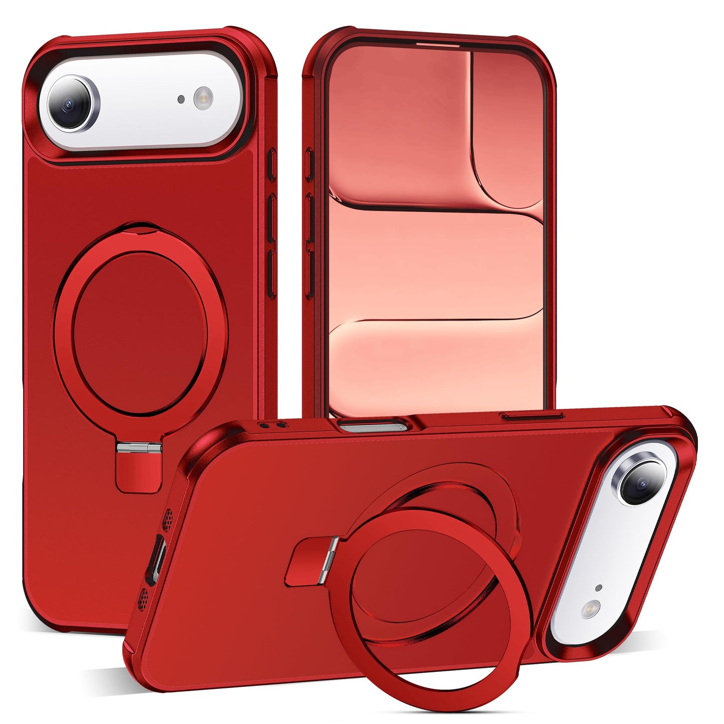 Translucent Magnetic Ring Stand Phone Case with Grip