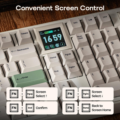 Wireless Mechanical Keyboard with Screen and Knob RGB
