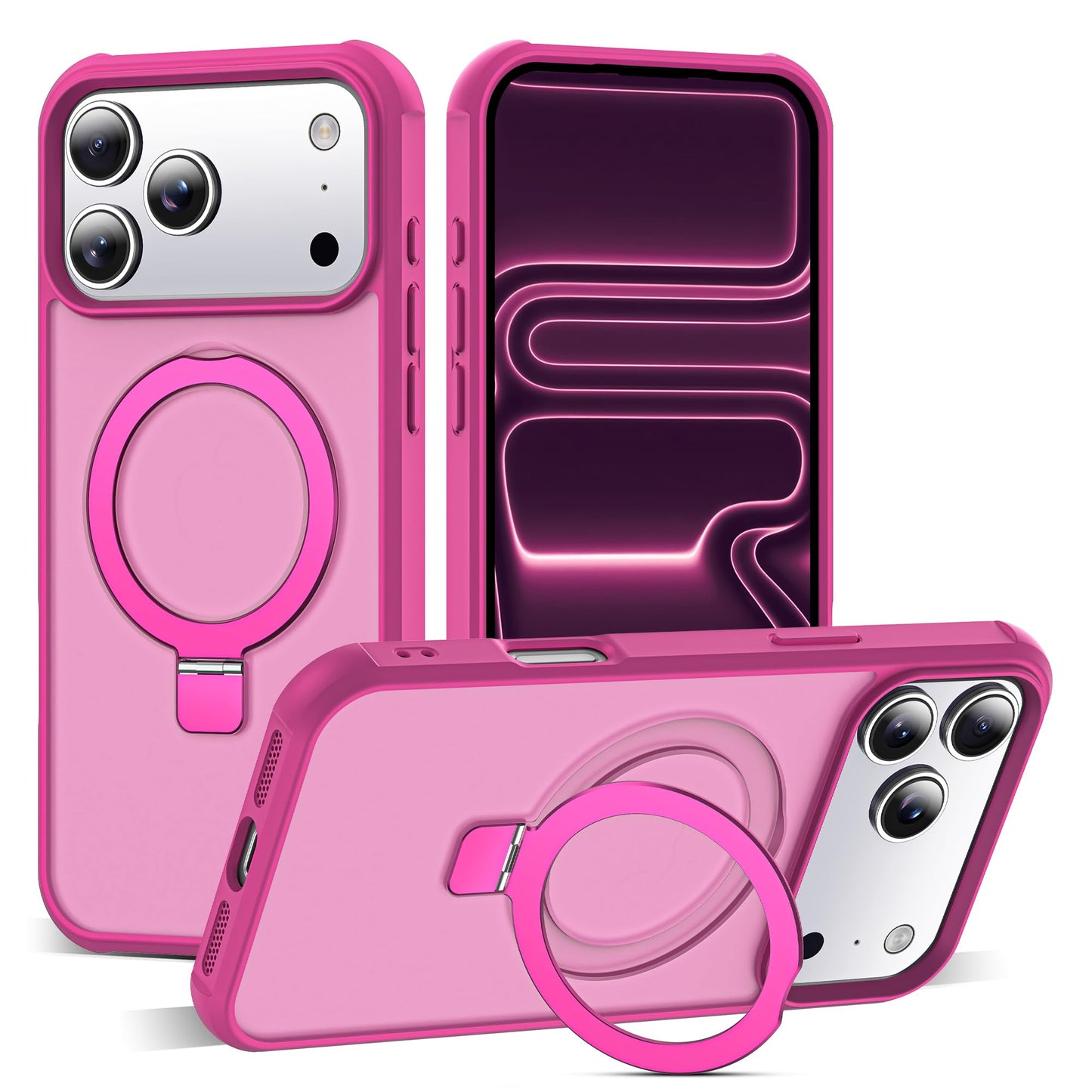 Translucent Magnetic Ring Stand Phone Case with Grip