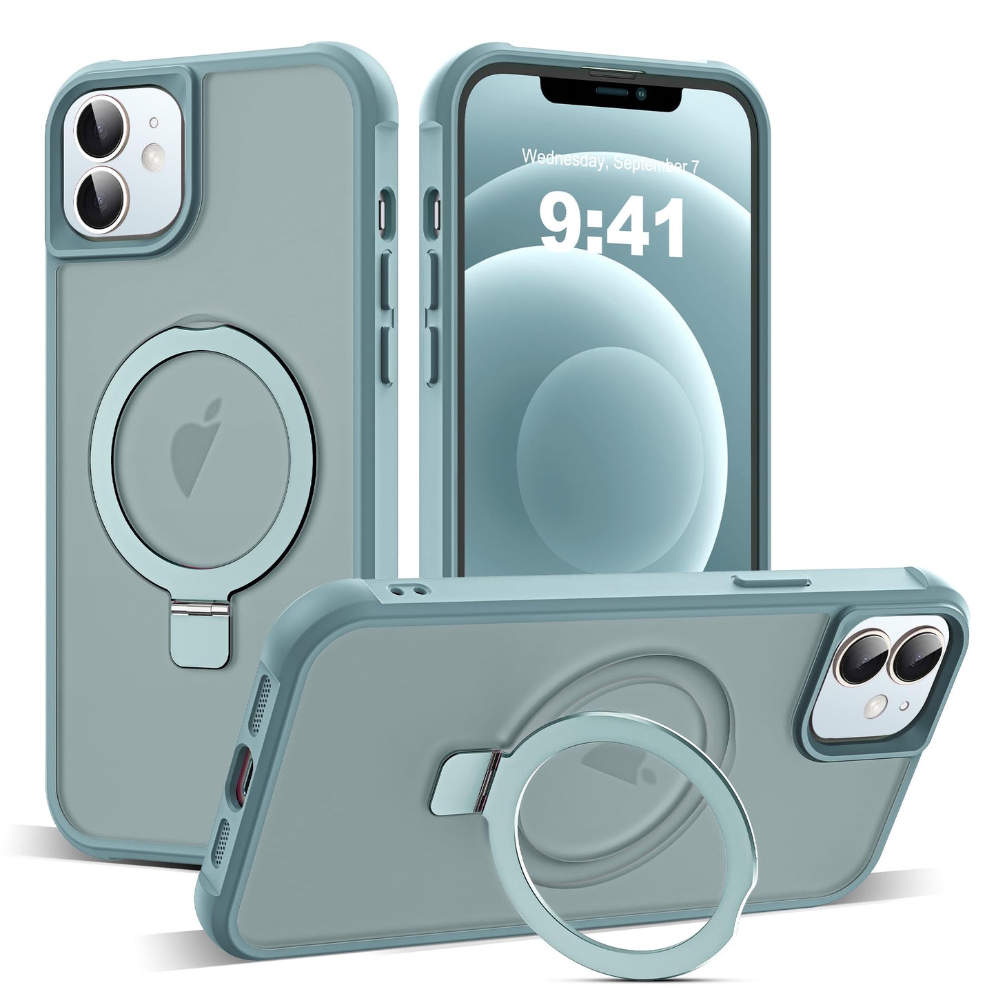 Translucent Magnetic Ring Stand Phone Case with Grip