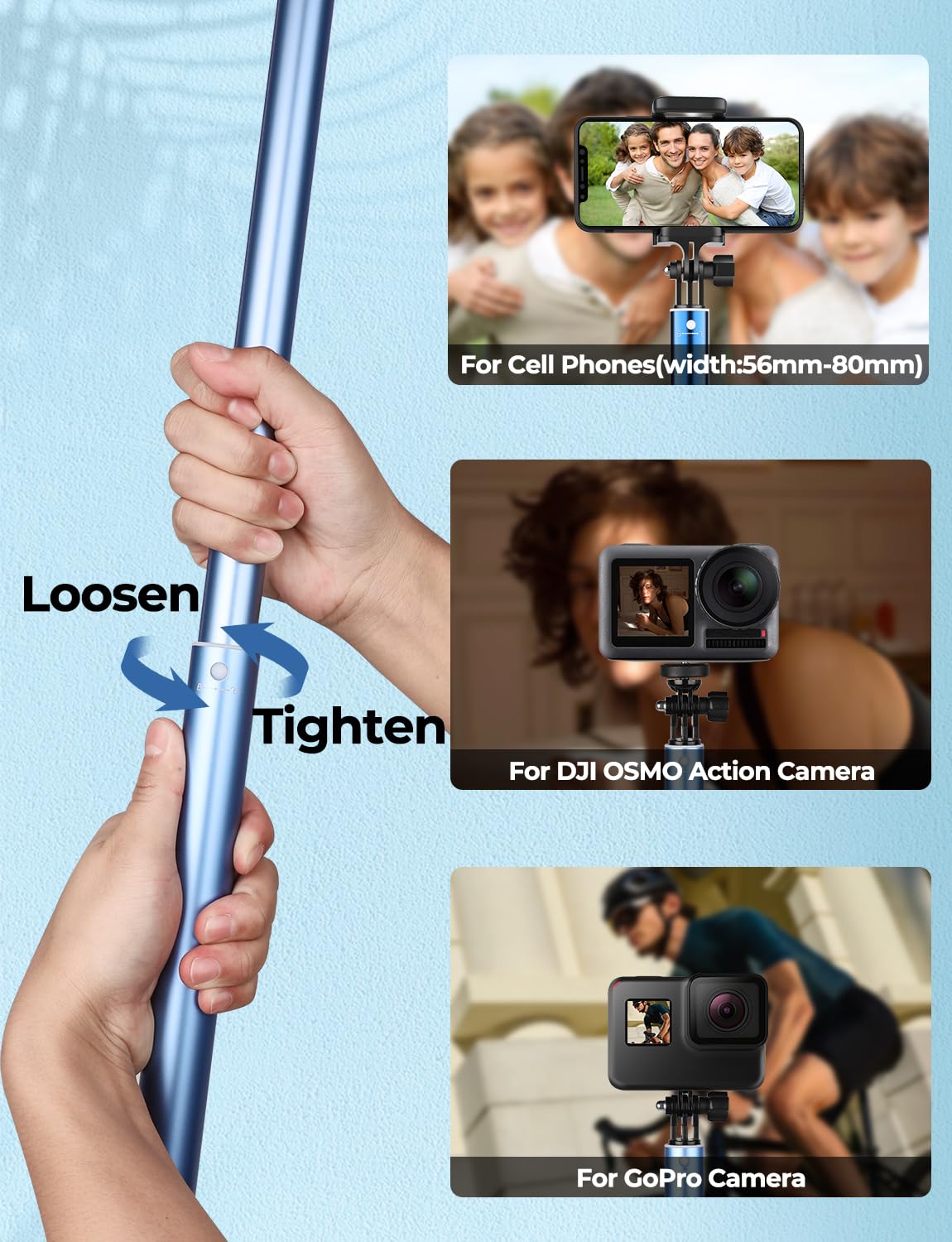 Portable Selfie Stick with Phone Holder