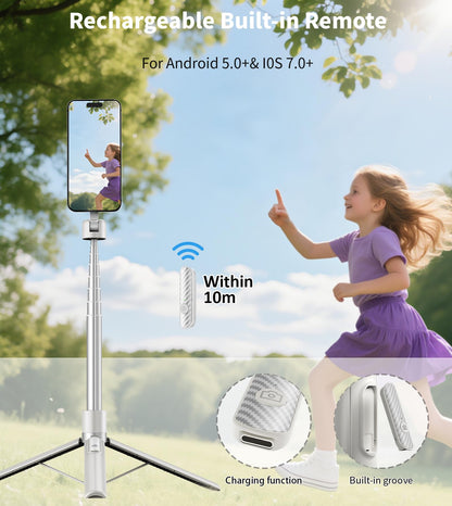 Magnetic Selfie Stick Tripod with Remote Control