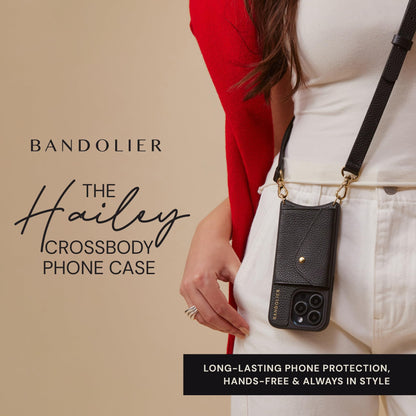 Leather Phone Holster with Strap and Card Slots