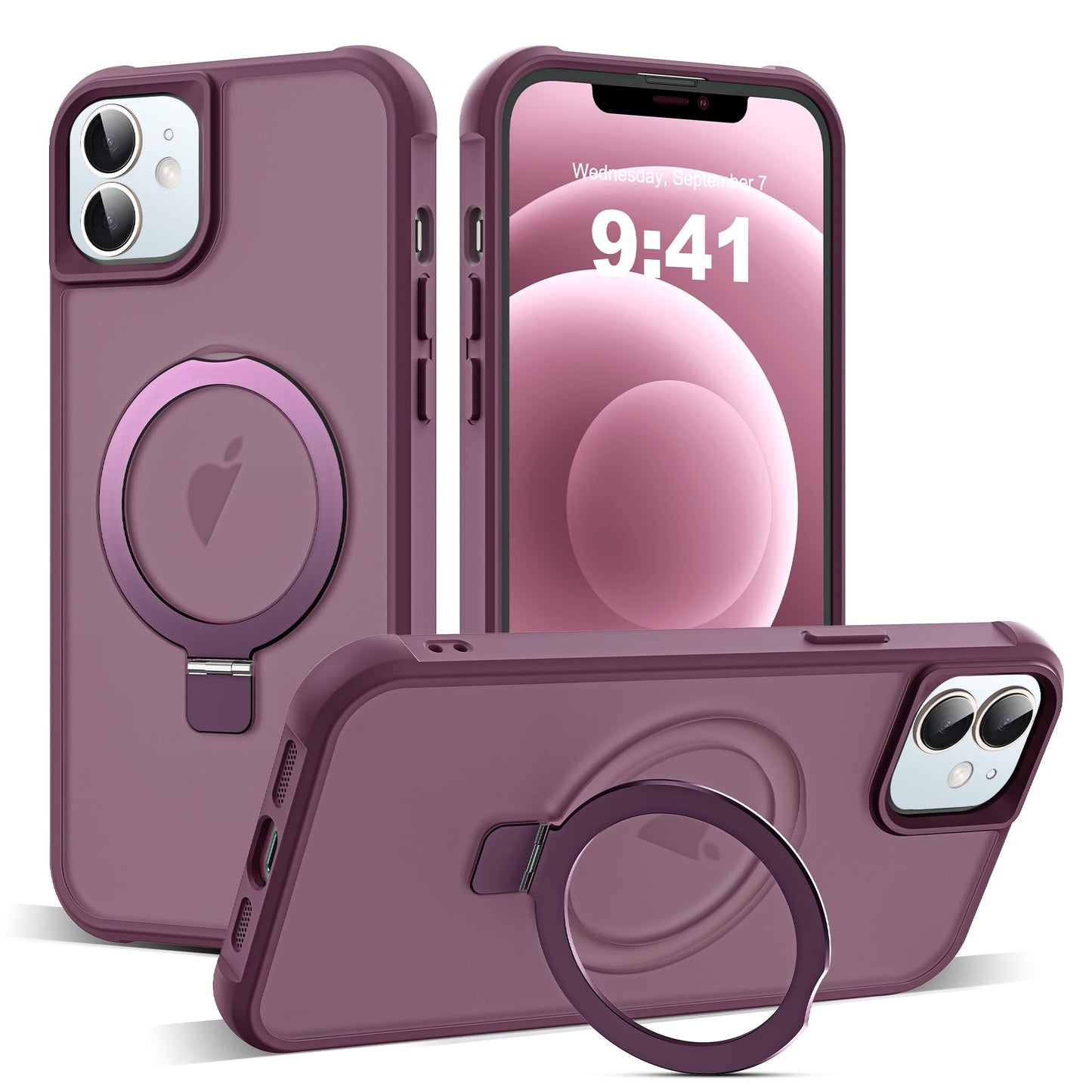 Translucent Magnetic Ring Stand Phone Case with Grip