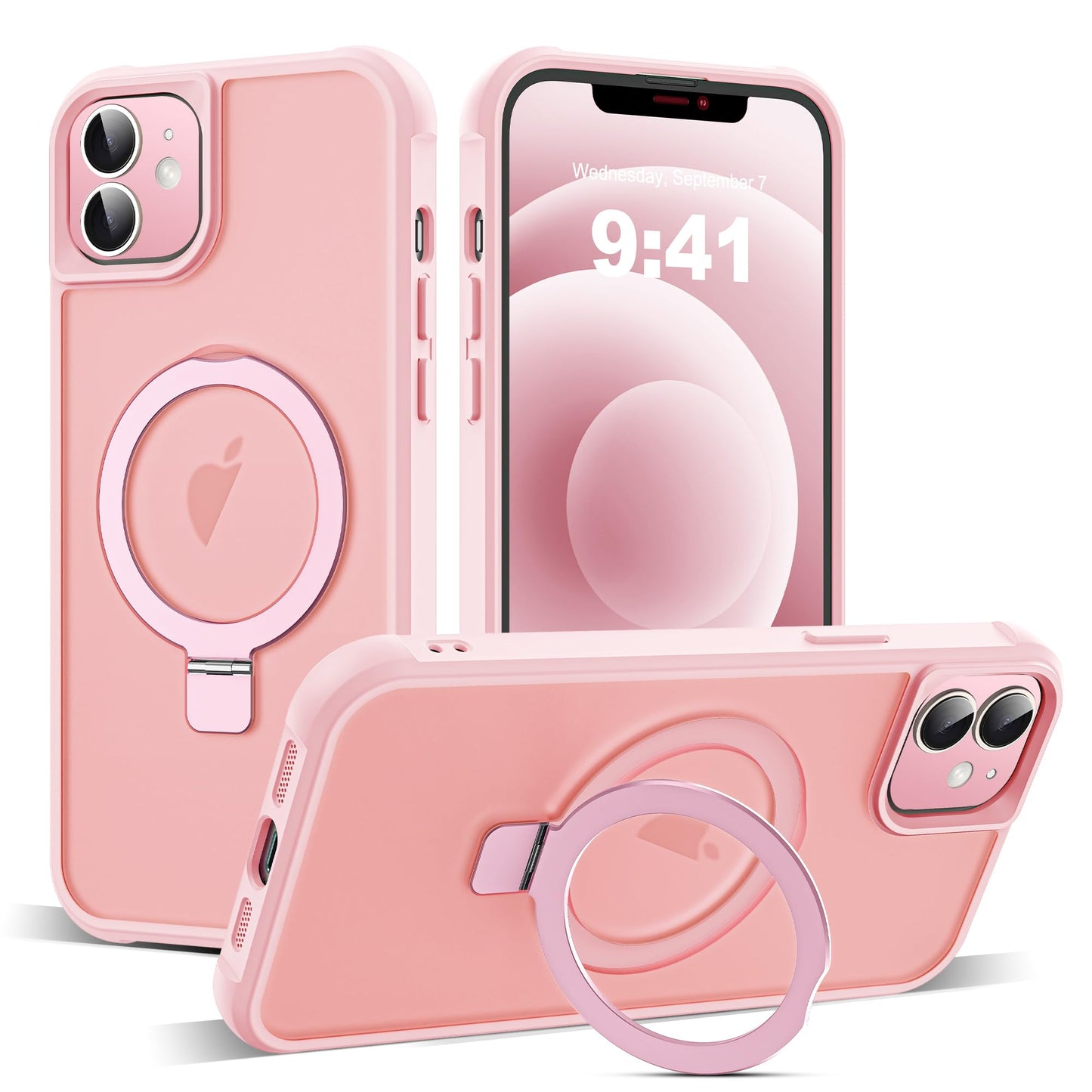 Translucent Magnetic Ring Stand Phone Case with Grip