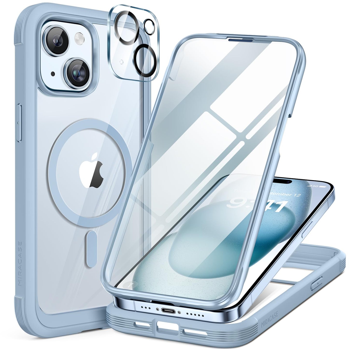 Miracase Full Body for iPhone All Series Glass Case