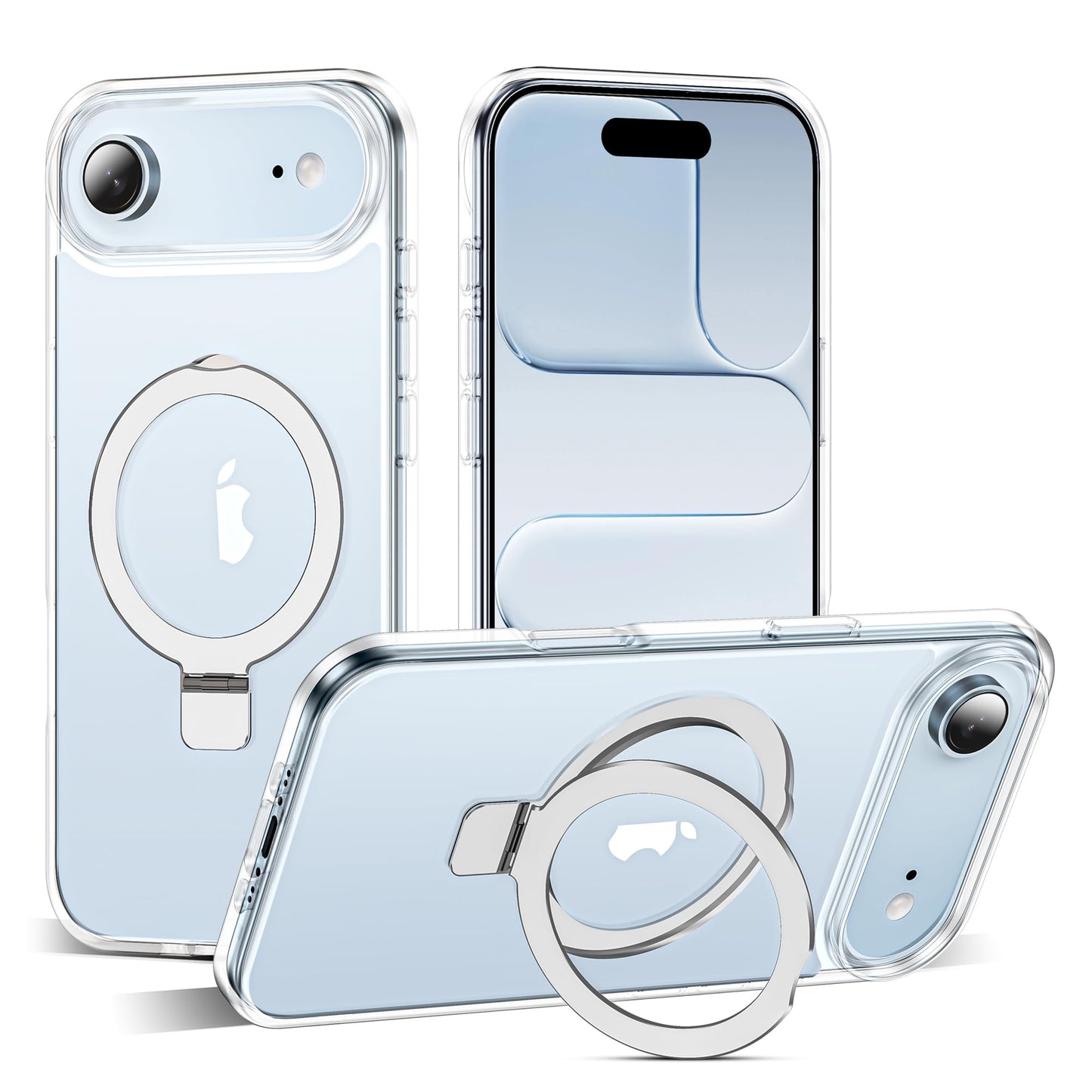 Translucent Magnetic Ring Stand Phone Case with Grip