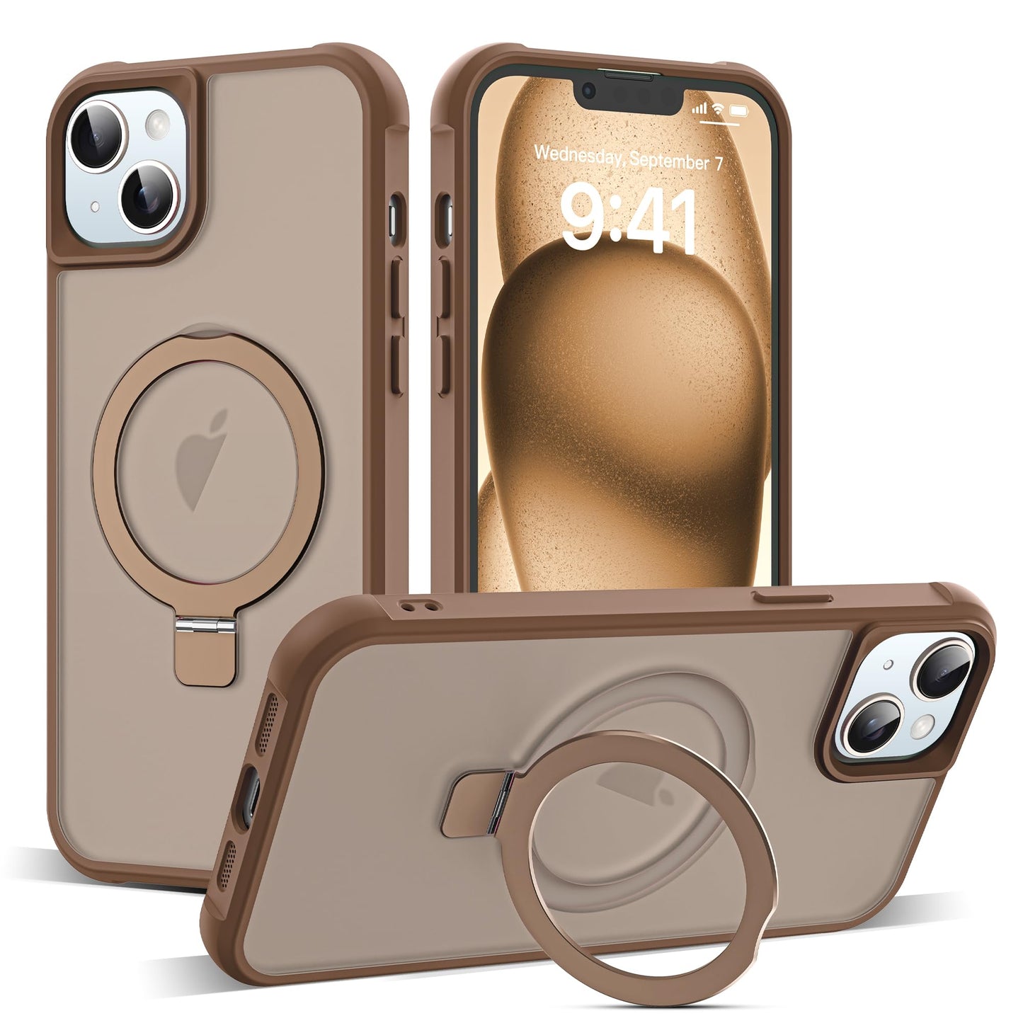 Translucent Magnetic Ring Stand Phone Case with Grip
