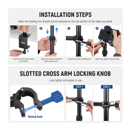 Overhead Camera Mount with Adjustable Boom Arm