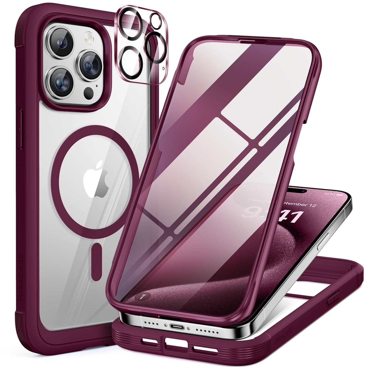 Miracase Full Body for iPhone All Series Glass Case