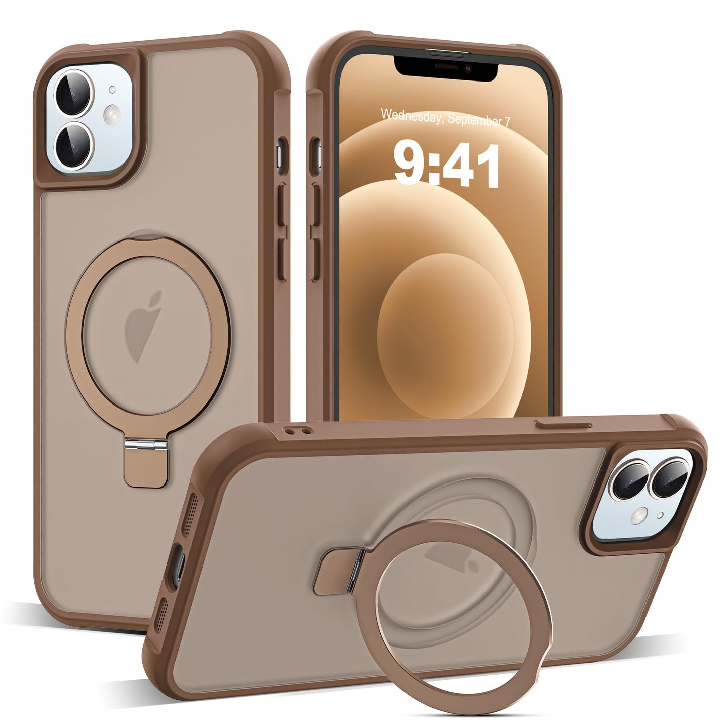 Translucent Magnetic Ring Stand Phone Case with Grip