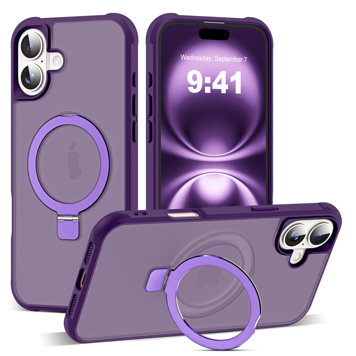 Translucent Magnetic Ring Stand Phone Case with Grip