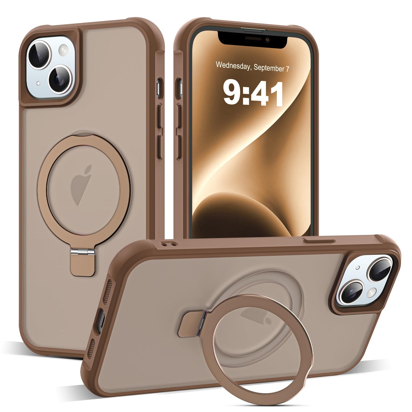Translucent Magnetic Ring Stand Phone Case with Grip