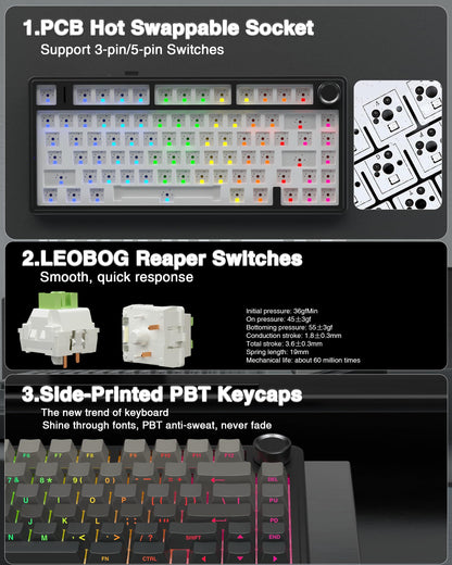 Wireless Hot Swappable RGB Mechanical Keyboard