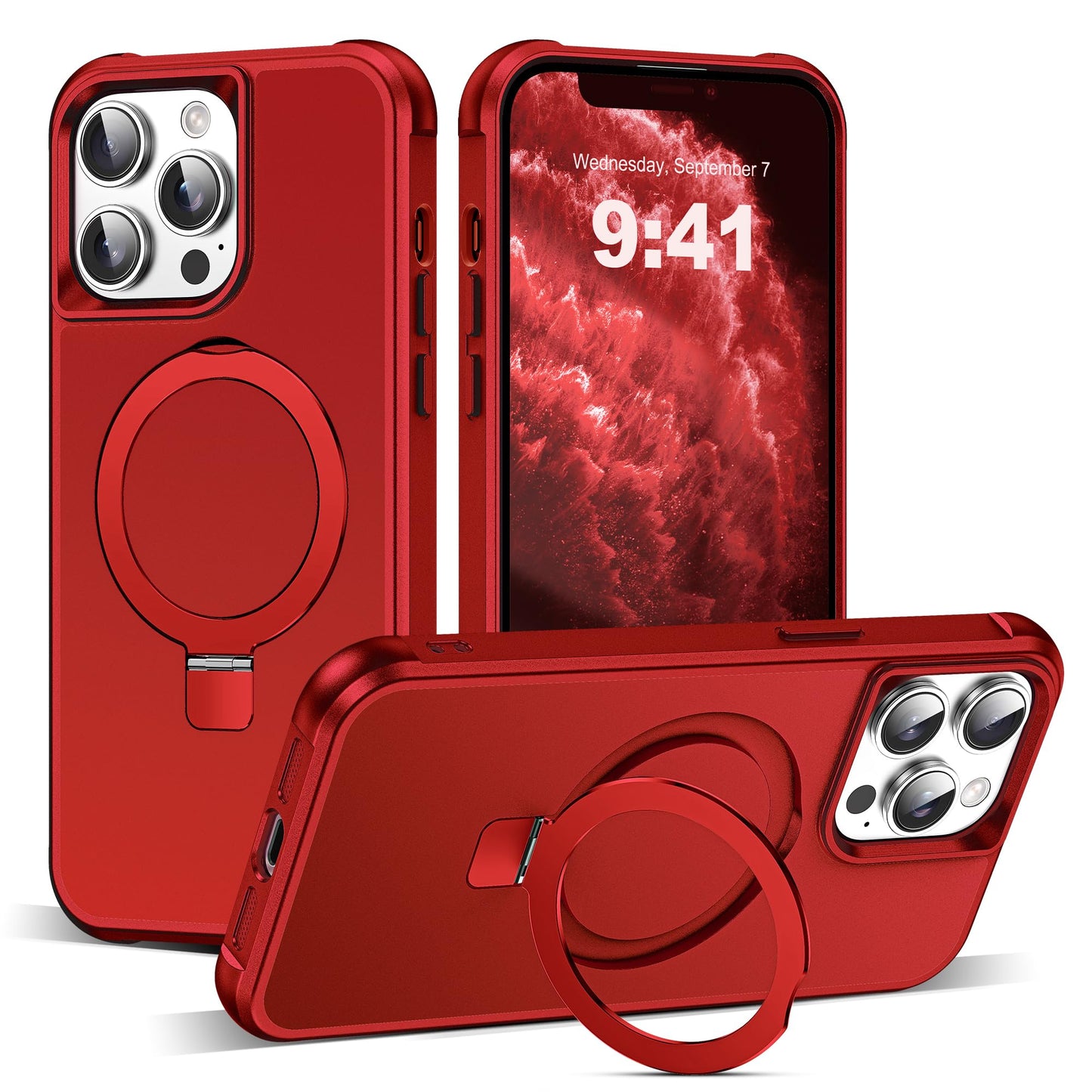 Translucent Magnetic Ring Stand Phone Case with Grip
