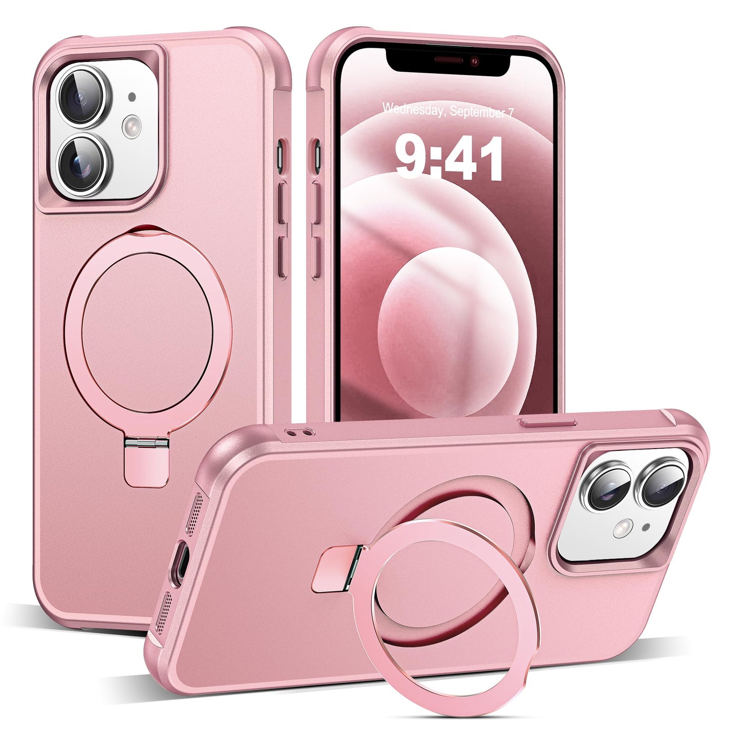 Translucent Magnetic Ring Stand Phone Case with Grip