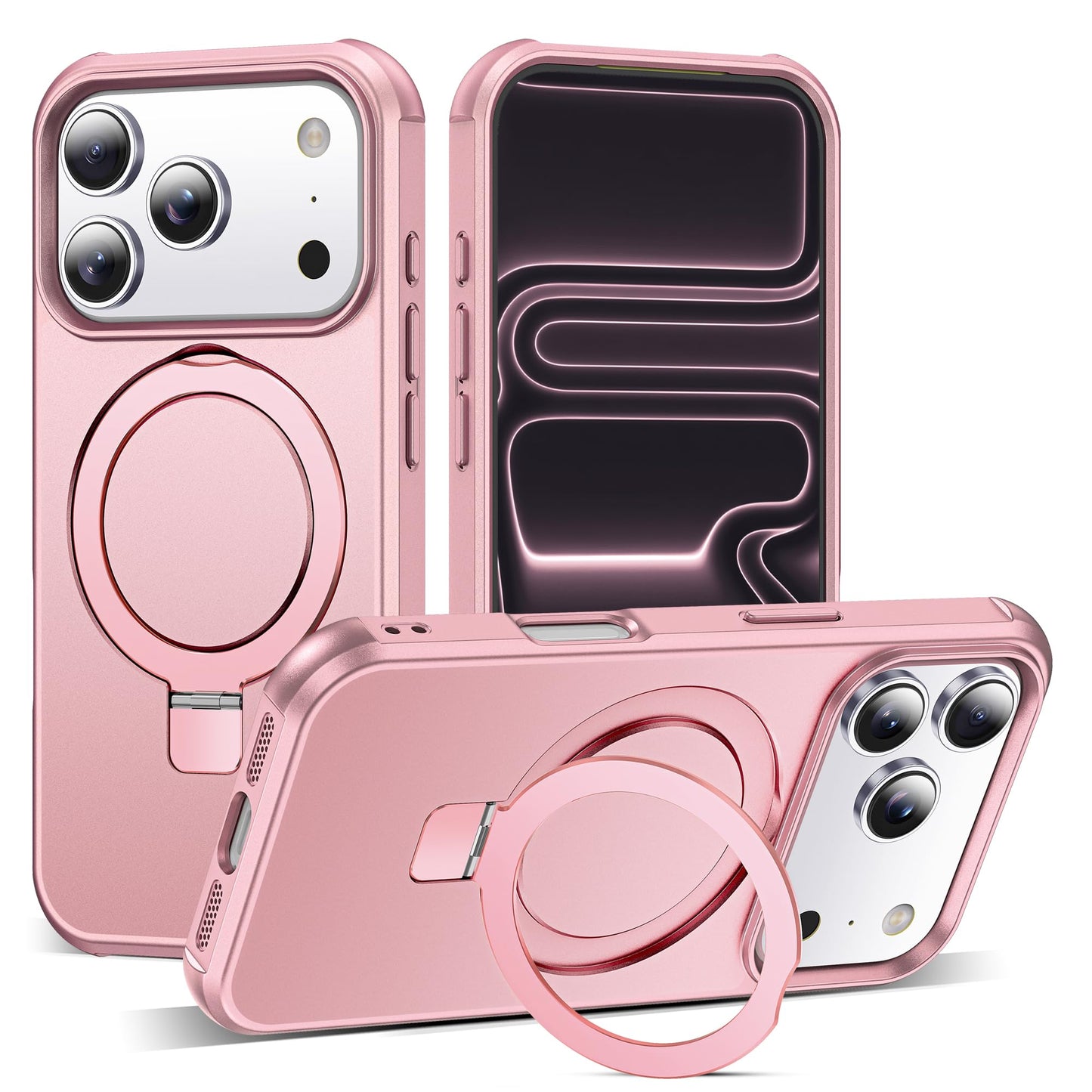 Translucent Magnetic Ring Stand Phone Case with Grip
