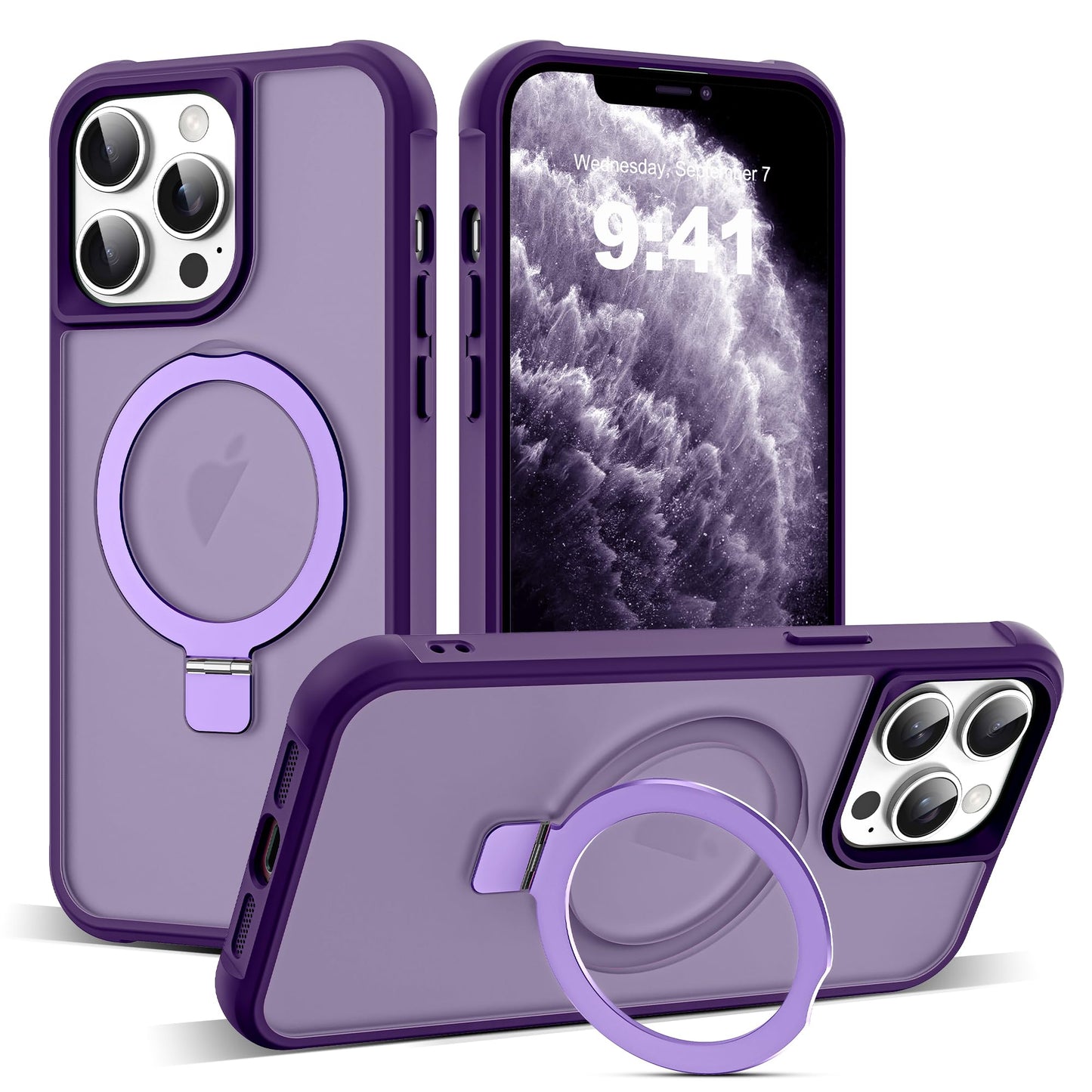 Translucent Magnetic Ring Stand Phone Case with Grip