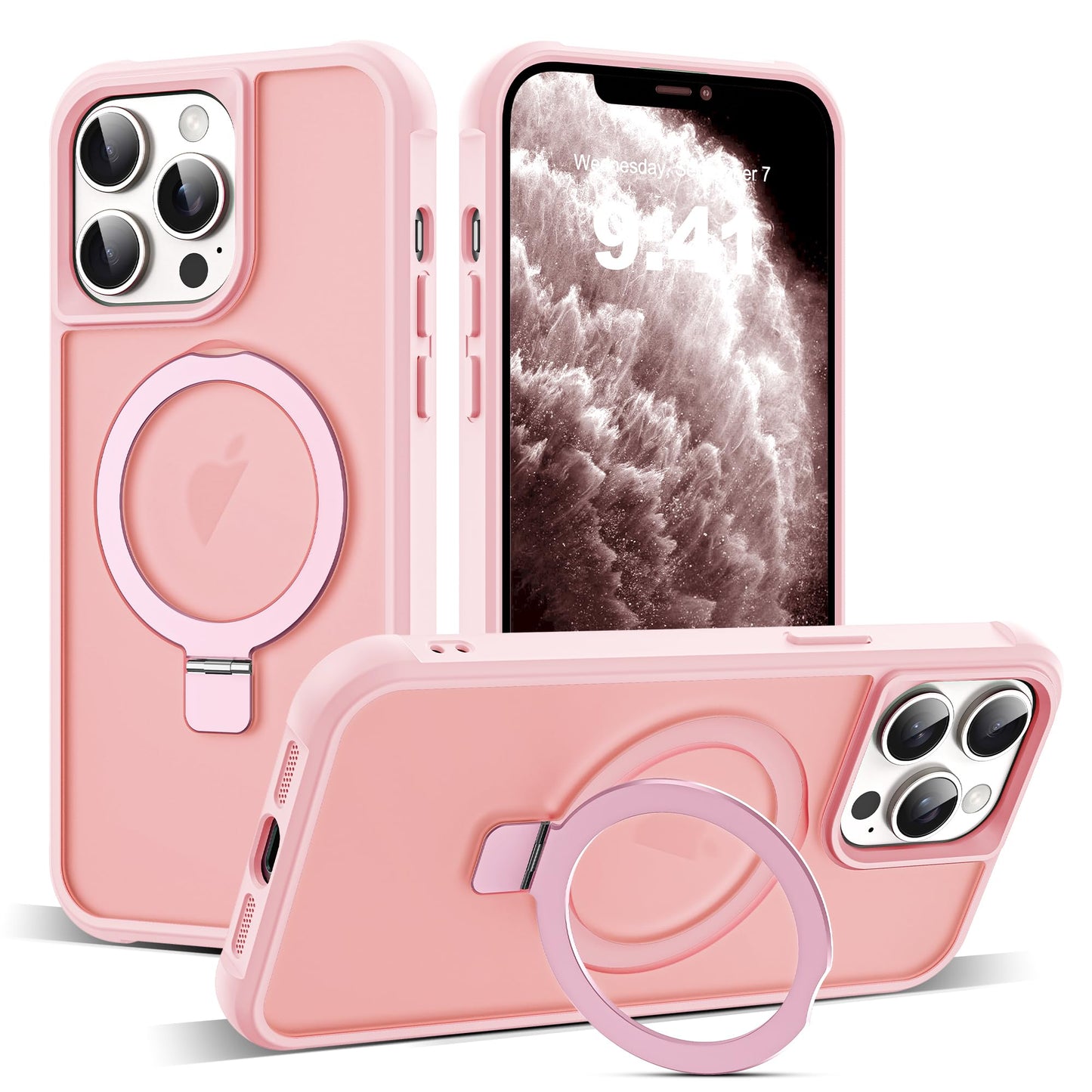 Translucent Magnetic Ring Stand Phone Case with Grip